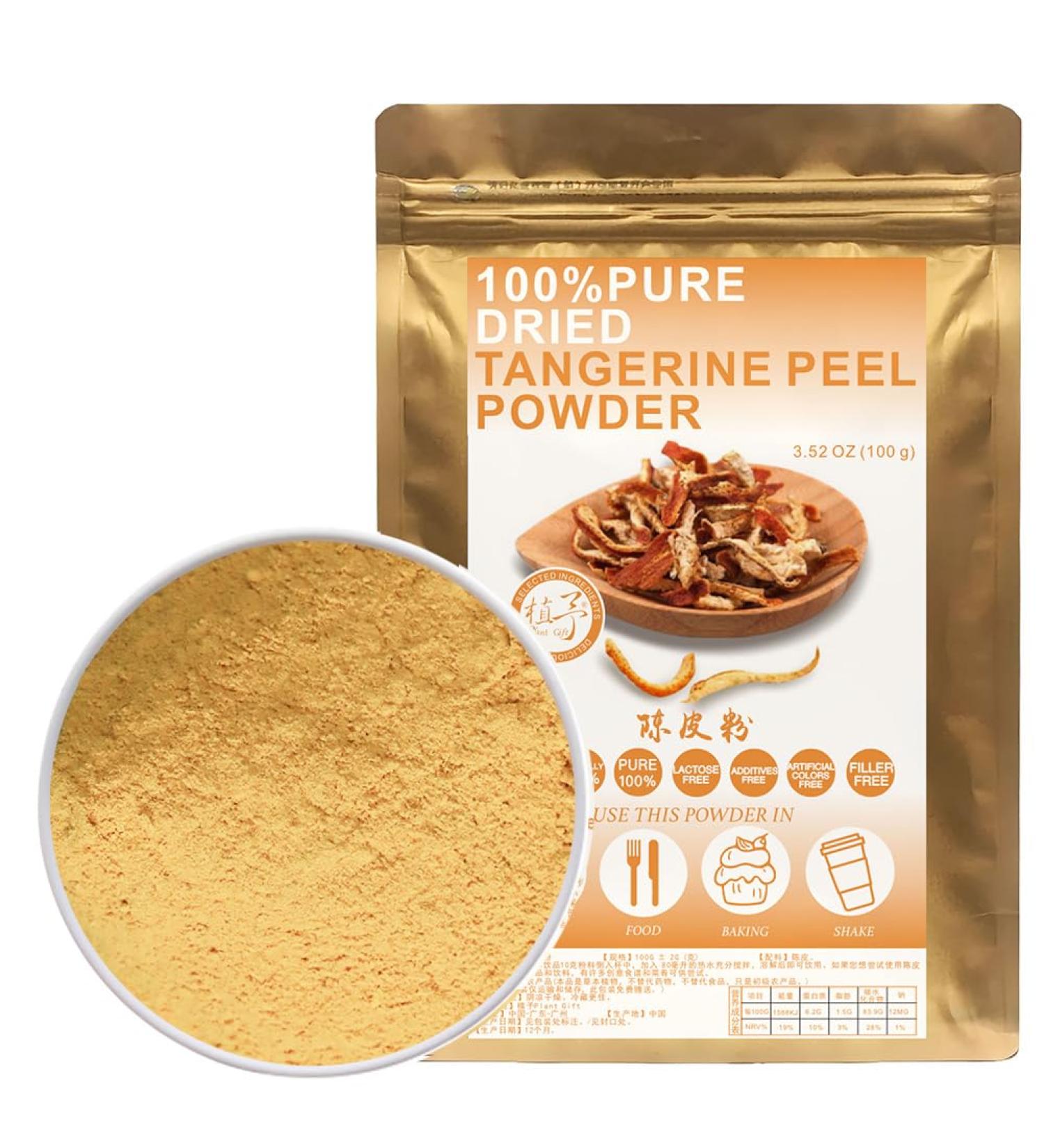 100% Pure Tangerine Powder 100g/3.52oz poudre d' corce d'orange naturelle | Chenpi smoothies shakes poudre pour p tisserie et boissons | sans conservateurs - Buy Online on GoSupps.com