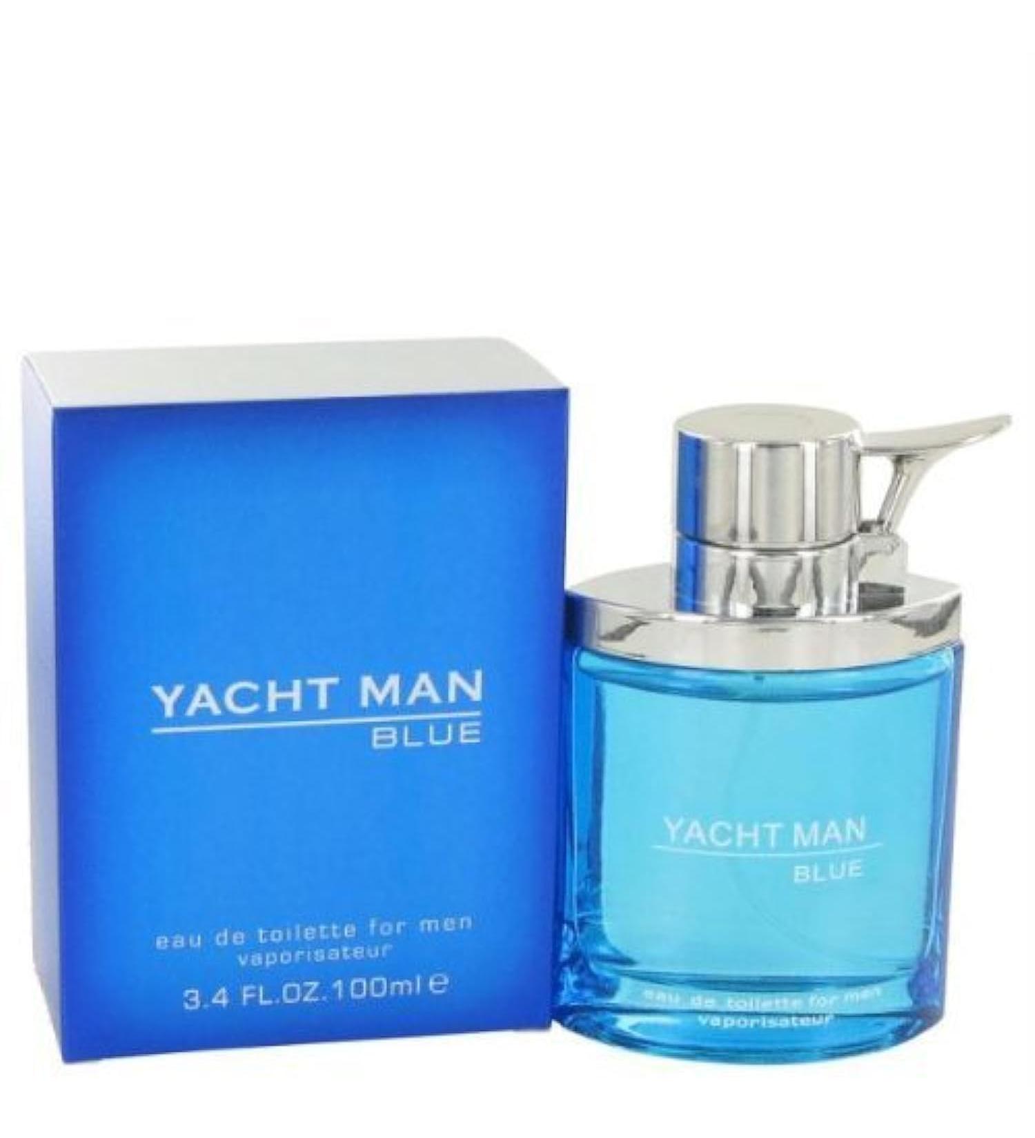 Yacht Man Blue by Myrurgia Eau De Toilette Spray 3.4 oz for Men Lemon 3.4 Ounce (Pack of 1)