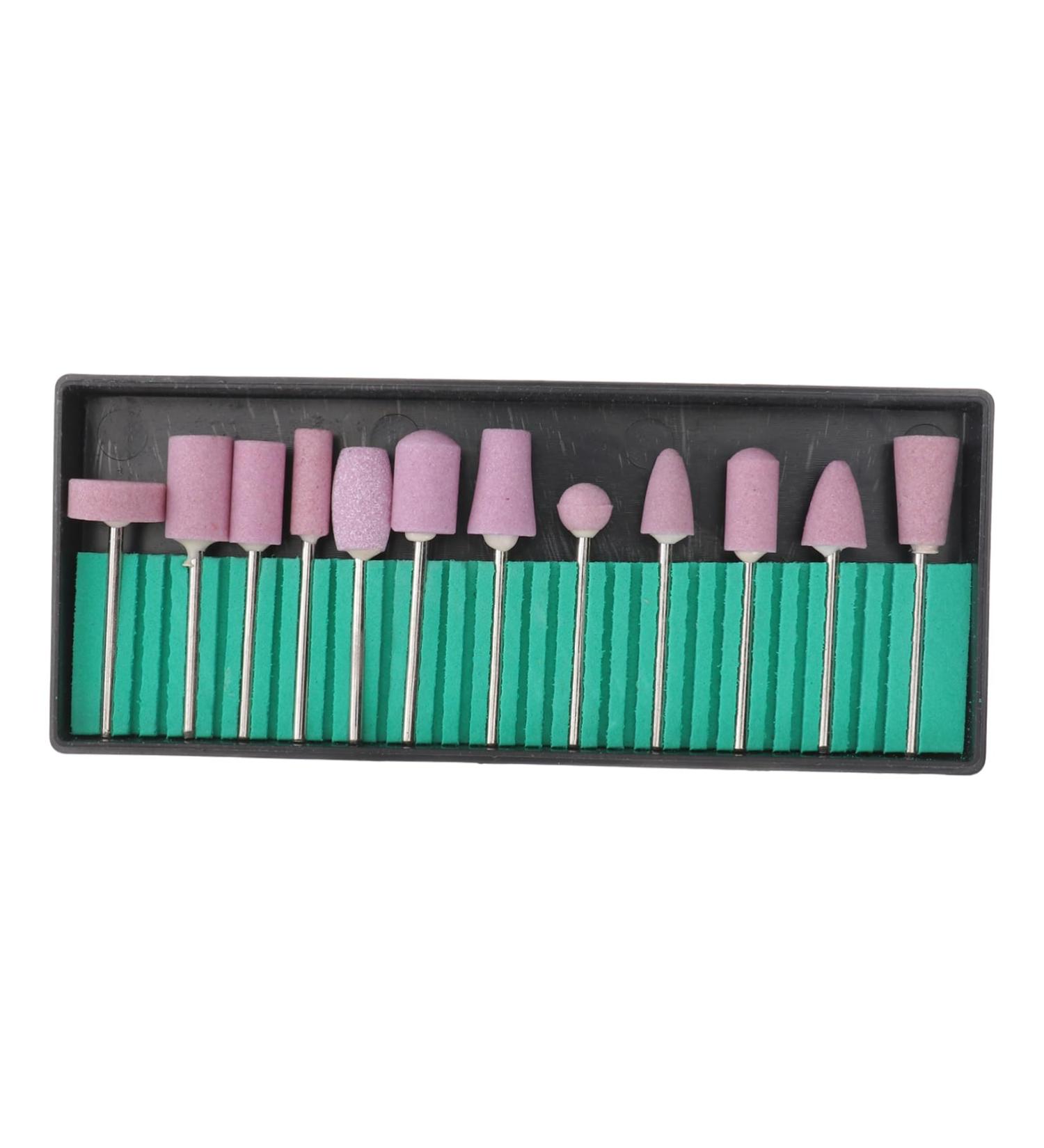 FRCOLOR 12 1 manicure tool cuticle bit for nail drill round cones grinding nail drill bits nail grinding head nails drill bits nail drill tool manicure drill bits polisher ceramic set - Buy Online on GoSupps.com