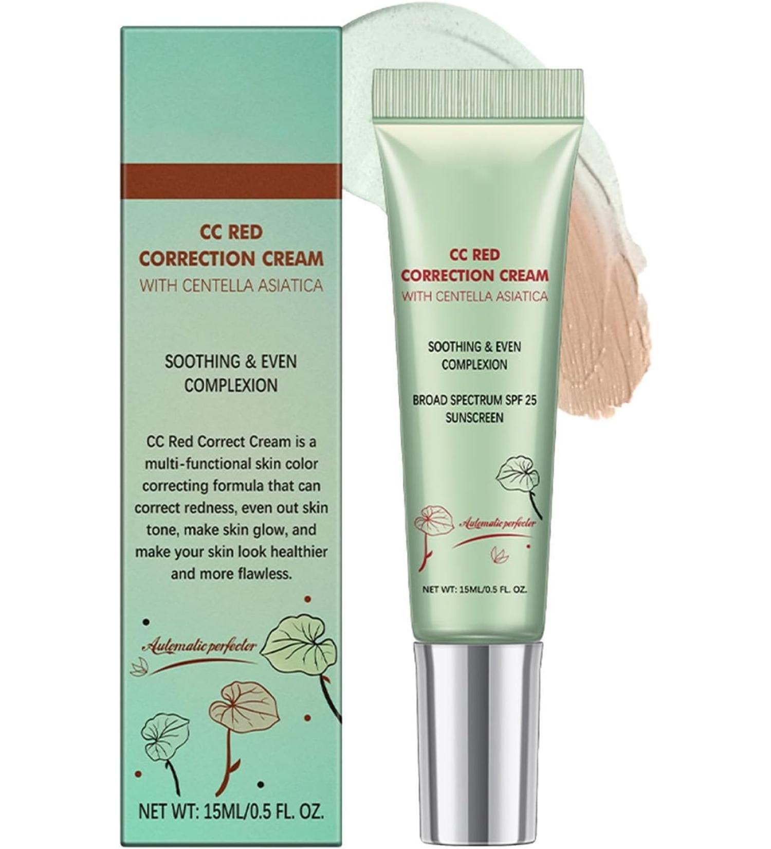 CC Cream With Centella Asiatica Color Concealer CC Red Correct To La Asiatica - Tinted Moisturizer And Redness With SPF 25 Perfector And Concealer Covering Blemishes Cream - Buy Online on GoSupps.com