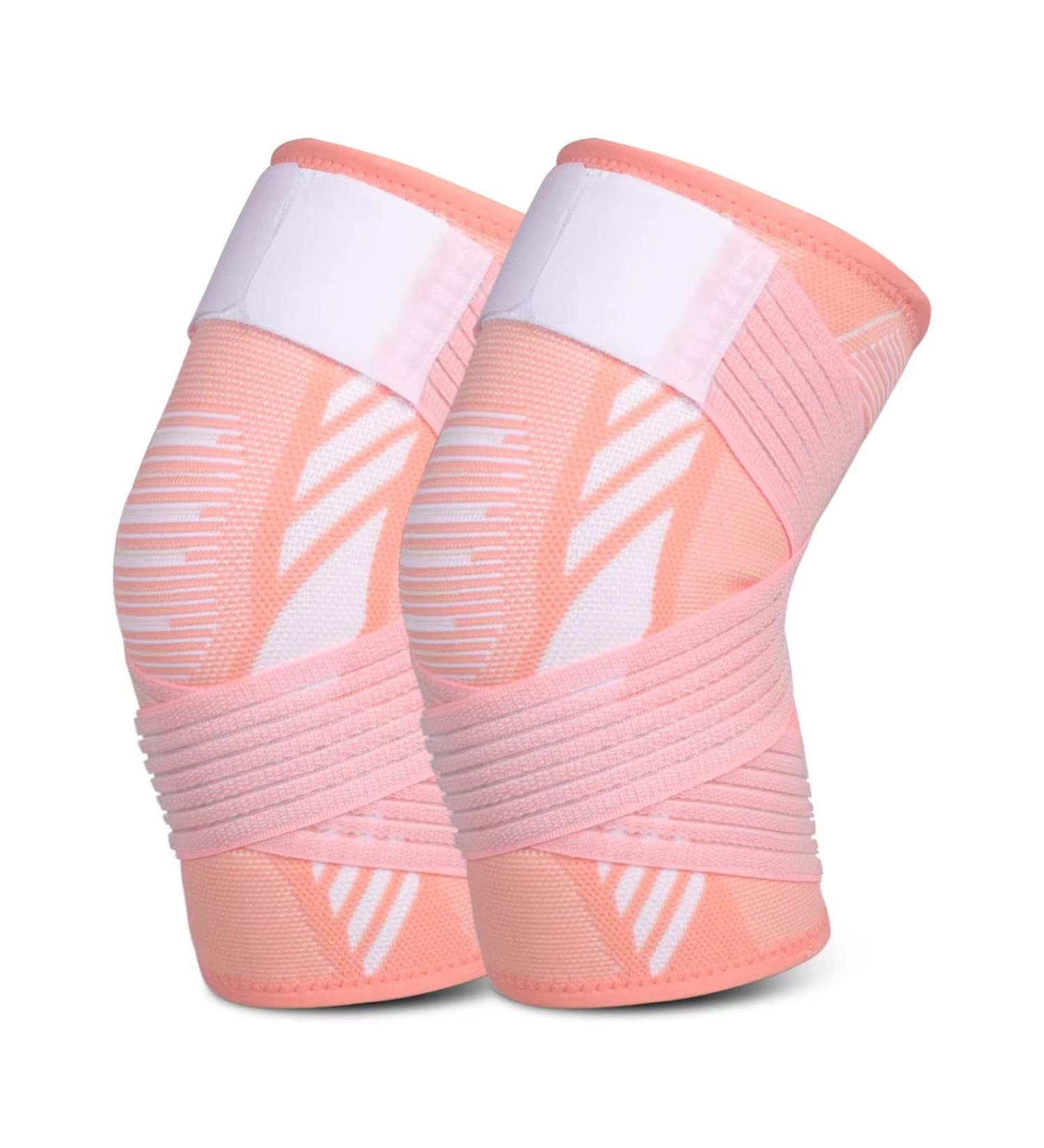 Kniebandage f r Frauen & M nner - 2 St ck kniest tzen mit verstellbaren Riemen & Anti-Rutsch-Silikon f r Sport Laufen Arthritis Gelenkschmerzen Bandverletzungen Meniskusriss Tendinitis (Rosa XL) - Buy Online on GoSupps.com