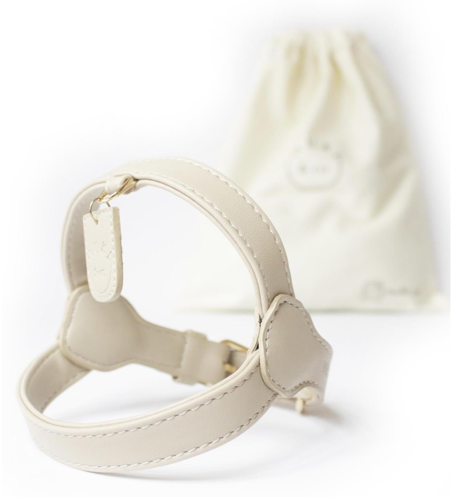 Muki & Co Beige Dog Dishes - Double-Layered Adjustable & Comfortable for Extra Small to Medium Dogs (Size M 44-50 cm) - Buy Online on GoSupps.com