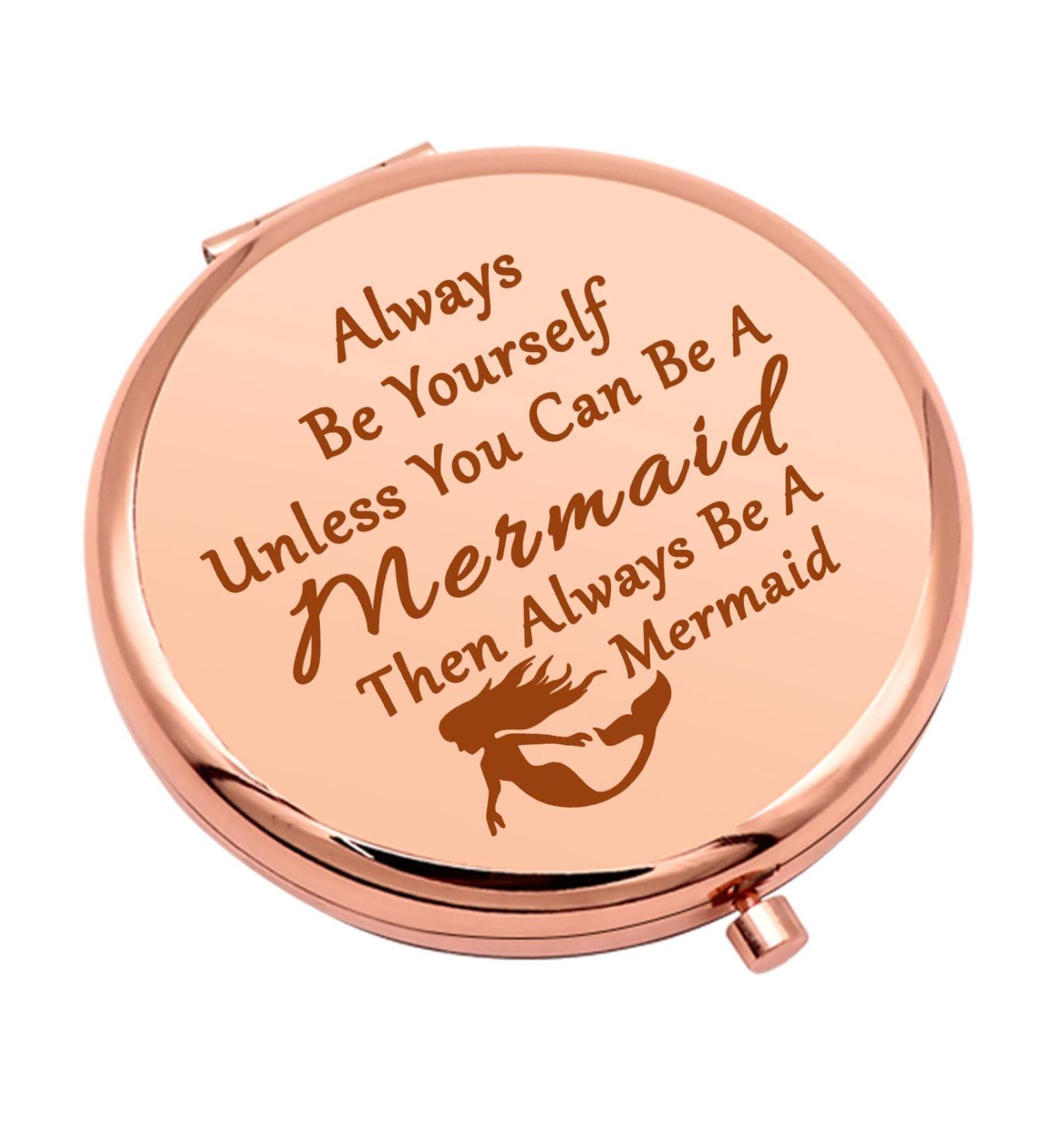 Mermaid Compact Makeup Mirror - Inspirational Gift for Girls, Sister, Daughter, Niece - Encouragement Birthday, Christmas, Graduation - Buy Online on GoSupps.com