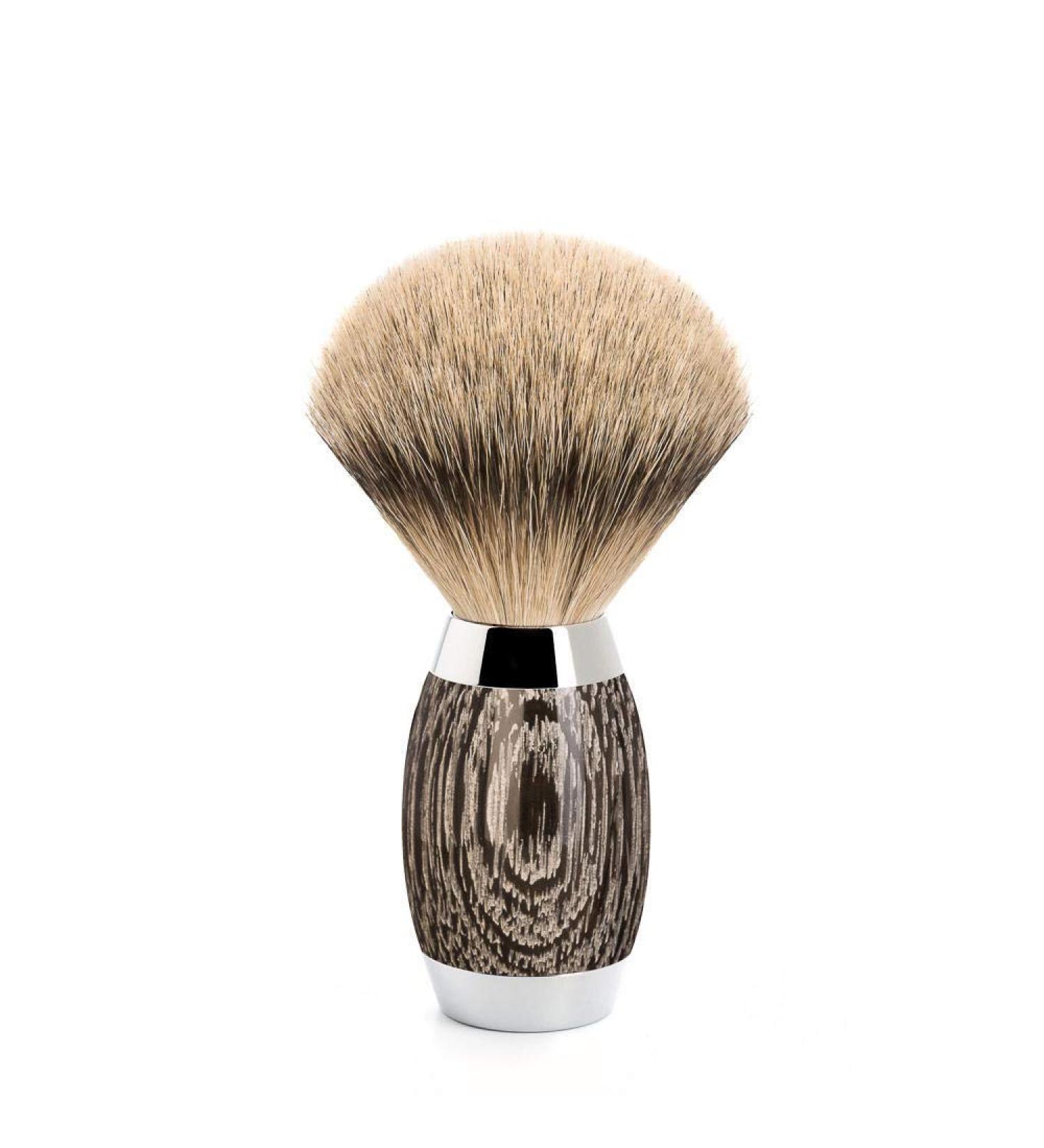 M HLE Edition No. 3 Shaving Brush - Silvertip Badger Bog Oak & Sterling Silver | Premium Grooming Essentials - Buy Online on GoSupps.com