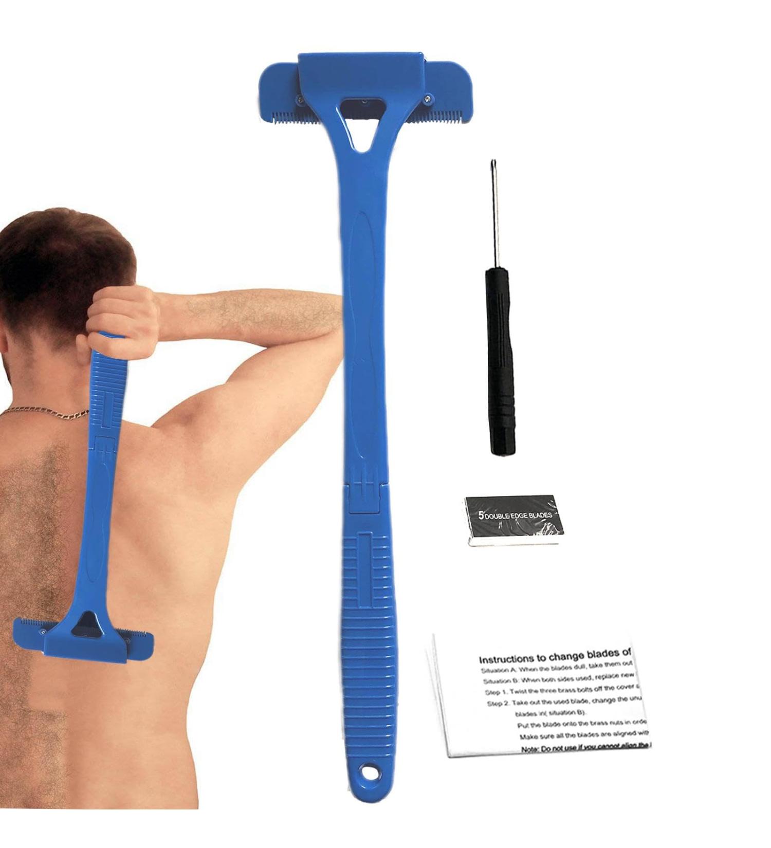 Shop Back Hair Removers for Men - Foldable Back Razors with Long Handle for Fast Trimming & Hair Removal Tools - Buy Online on GoSupps.com