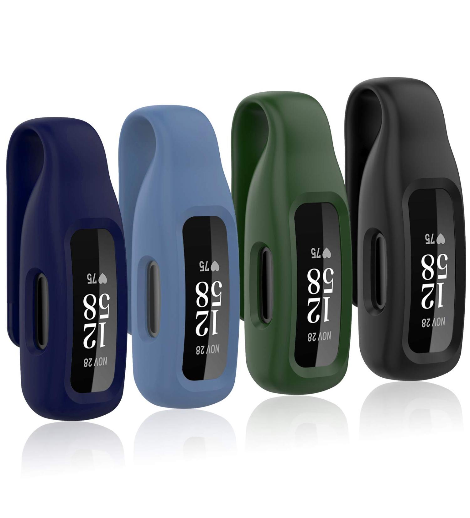Huadea 4-Pack Clip Case Compatible with Fitbit Inspire 2/Fitbit Inspire 3  Soft Silicone Clip Clasp Accessory Replacement for Fitbit Inspire 2/Inspire 3 (Black/Amy Green/Navy/Slate) - Buy Online on GoSupps.com