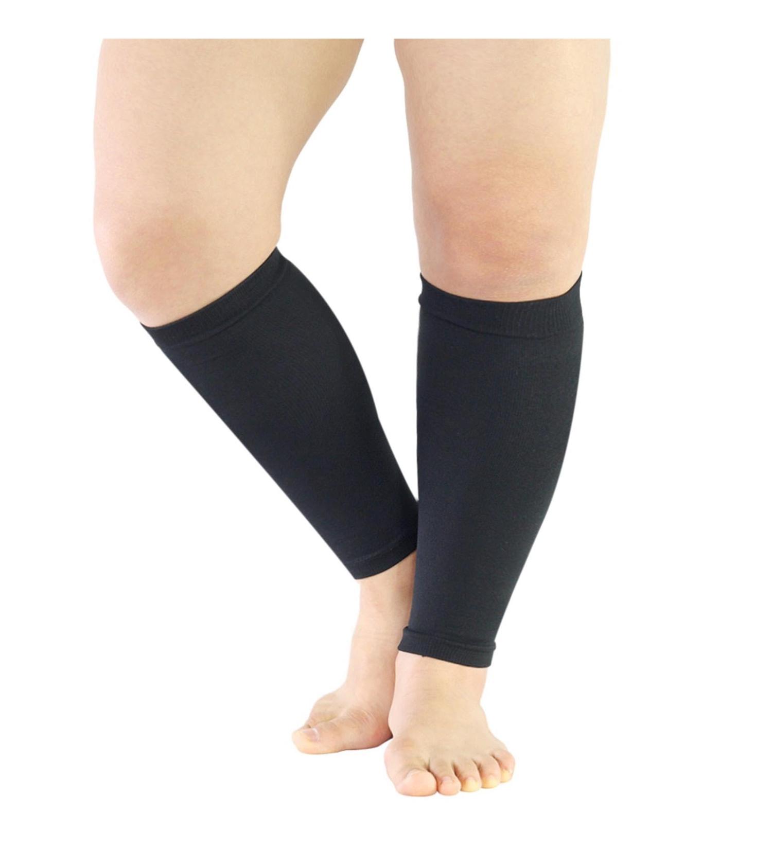 Calf Compression Sleeves for Men & Women - Shin Splint Support Brace - Leg Sleeves for Muscle Pain Relief - Varicose Veins Support (Black) - Buy Online on GoSupps.com
