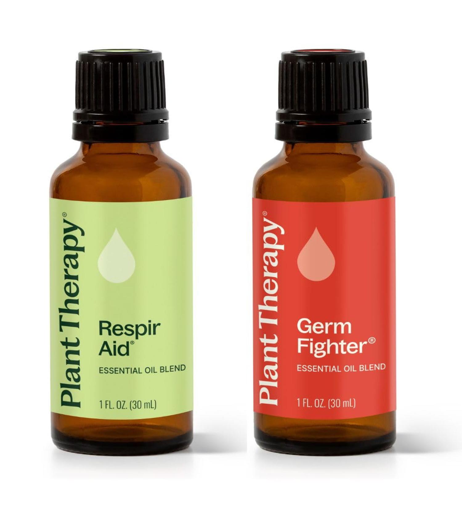 Plant Therapy Respir Aid Essential Oil Blend 30 mL (1 oz) & Germ Fighter Essential Oil Blend 30 mL (1 oz) 100% Pure Undiluted Natural Aromatherapy Great for Diffusing & DIYs - Buy Online on GoSupps.com