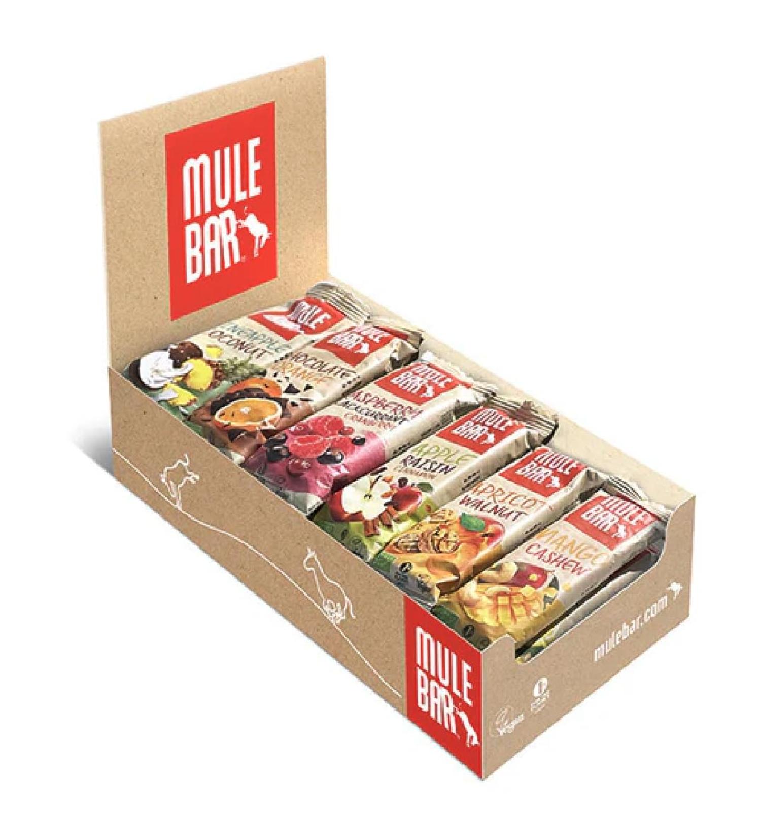 MULEBAR - Box of 30 Mixed Energy Bars - Soft Texture - Easy to Digest - 100% Natural, Vegan - Made in France - 40gr