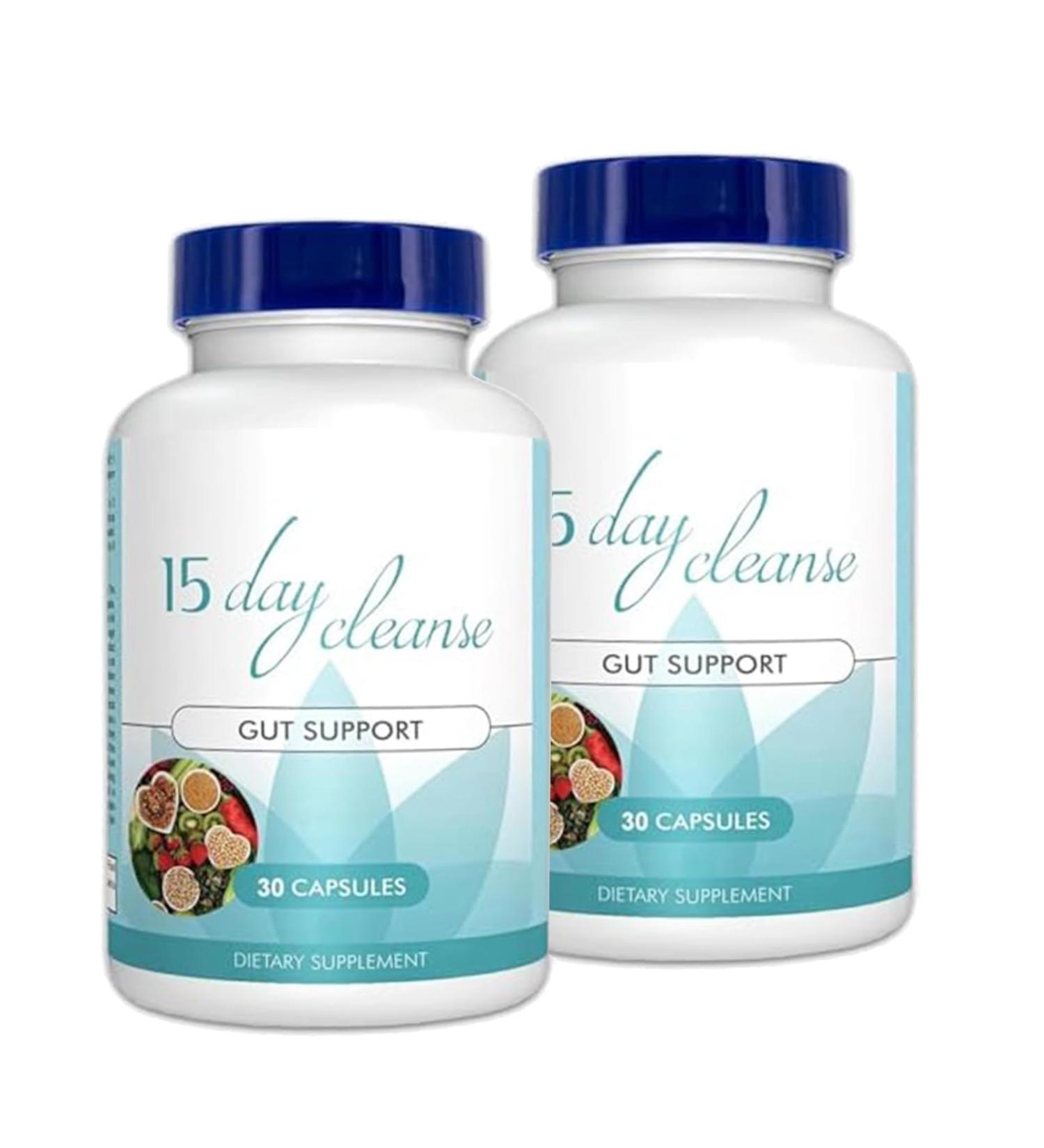 2 Bottle 15 Day Gut Cleanse Gut and Colon Support Advanced 15 Day Gut Cleanse Detox for Women & Men with Senna Cascara Sagrada & Psyllium Husk Non-GMO (2 PCS 60 Capsules) - Buy Online on GoSupps.com
