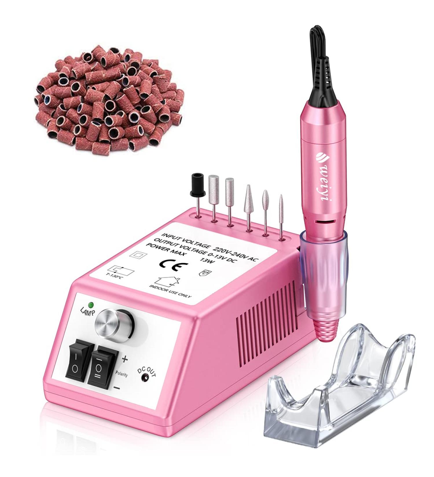 Weiyi Nail Miller Set | Professional Electric Nail File & Grinder | Low Vibration 20000 RPM 6 Drilling Sleeves | Optimal Nail Care & Design - Buy Online on GoSupps.com