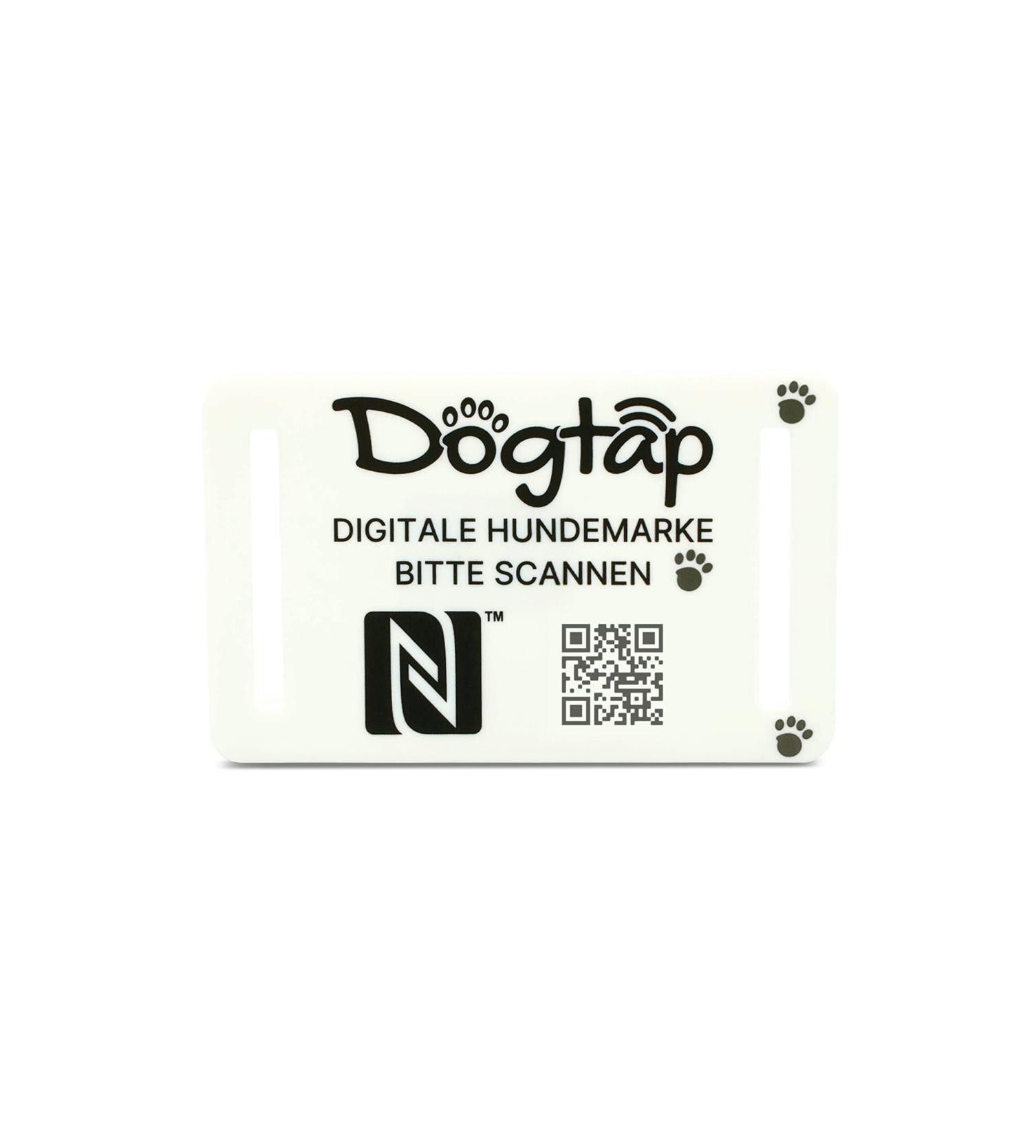DogTap Light Big - Digital Dog Tag for Medium to Large Dogs | Waterproof Silicone NFC & QR Code | 67x40mm White - Buy Online on GoSupps.com