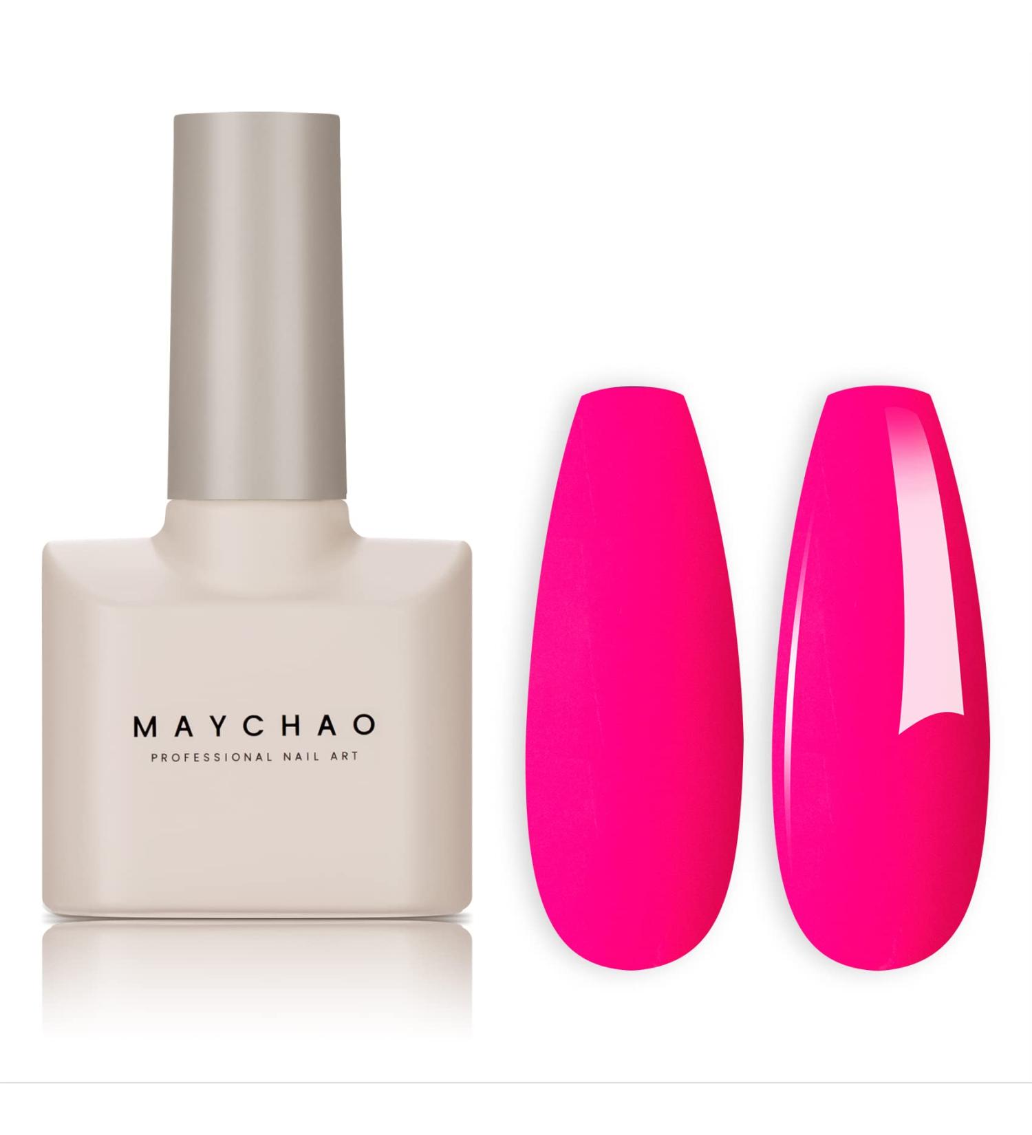 MAYCHAO 15ML Hot Pink Gel Nail Polish - Soak Off UV LED Nail Gel for Manicure Salon & DIY - 0.5 OZ - Buy Online on GoSupps.com