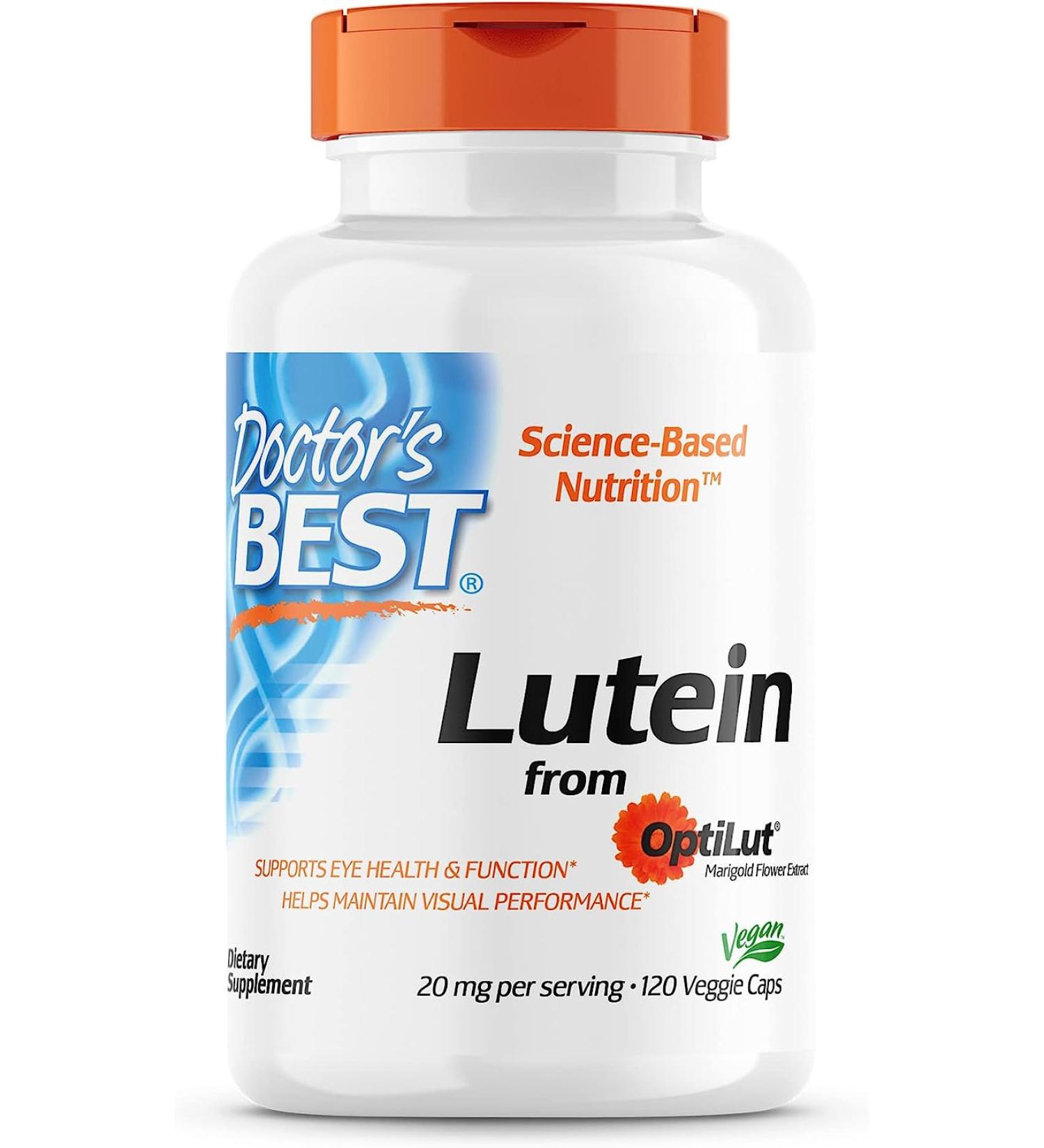 Buy Doctor's Best Lutein 20 mg with OptiLut - 120 Veggie Caps for Eye Health - Buy Online on GoSupps.com