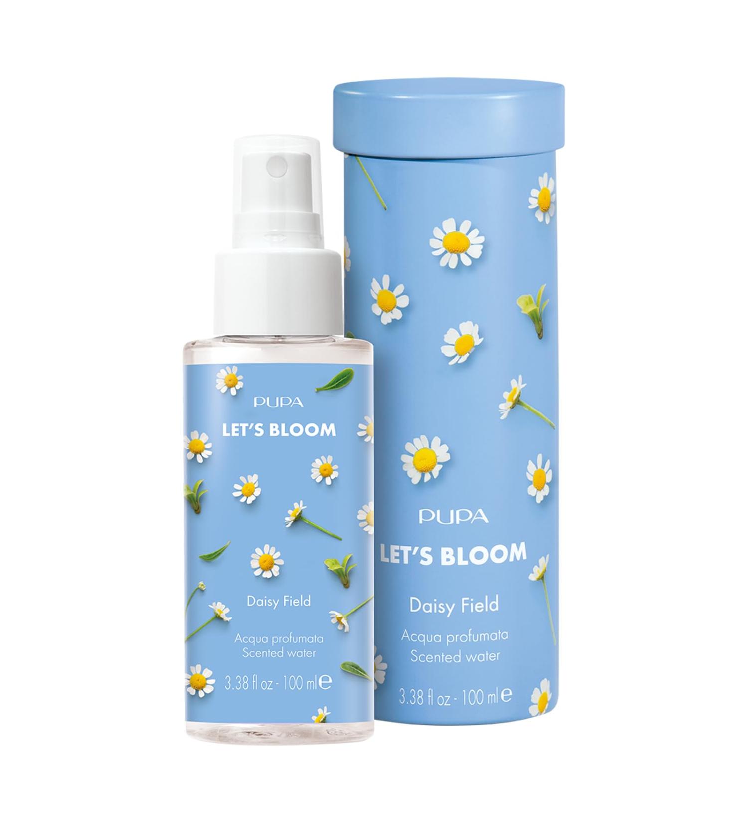Pupa Milano Let's Bloom Scented Water Daisy Field 3.38 oz - Body Mist - Body Spray for Women - Long-Lasting Perfume - Floral Fragrance - Skin Care