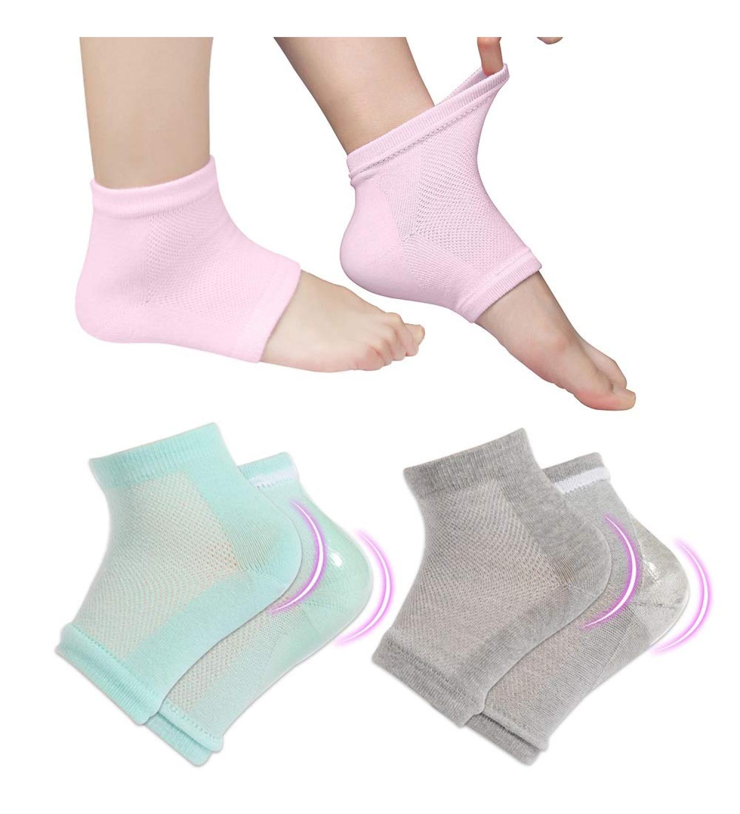 3 Pairs Moisturizing Gel Socks for Dry Cracked Heels - Spa Humectant Foot Treatment - Buy Online on GoSupps.com