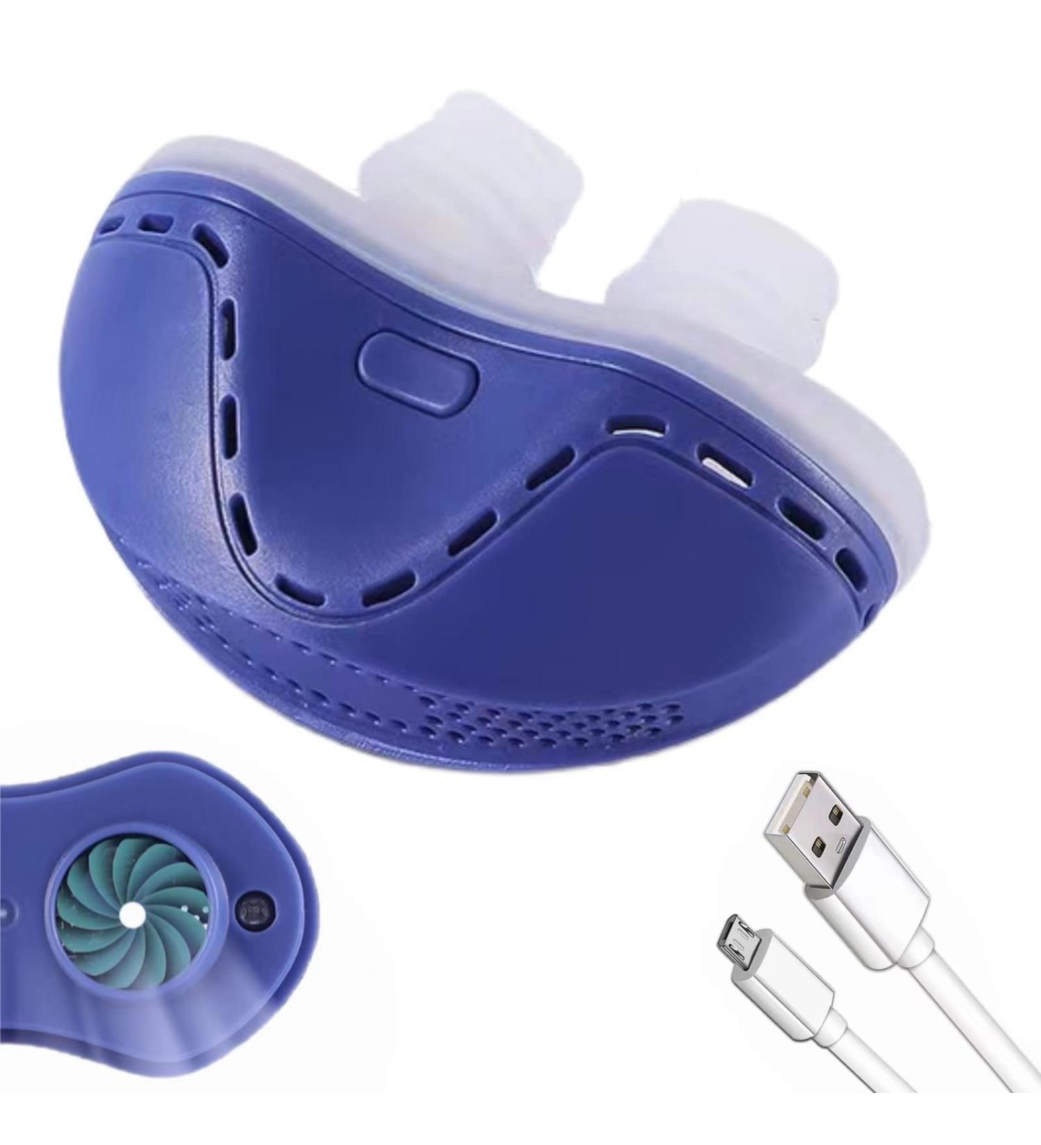 Electric Anti Snoring Device with Fixing Strap | Adjustable Nasal Dilator | Stop Snoring Solution | Nose Vents for Men Women (Blue) - Buy Online on GoSupps.com