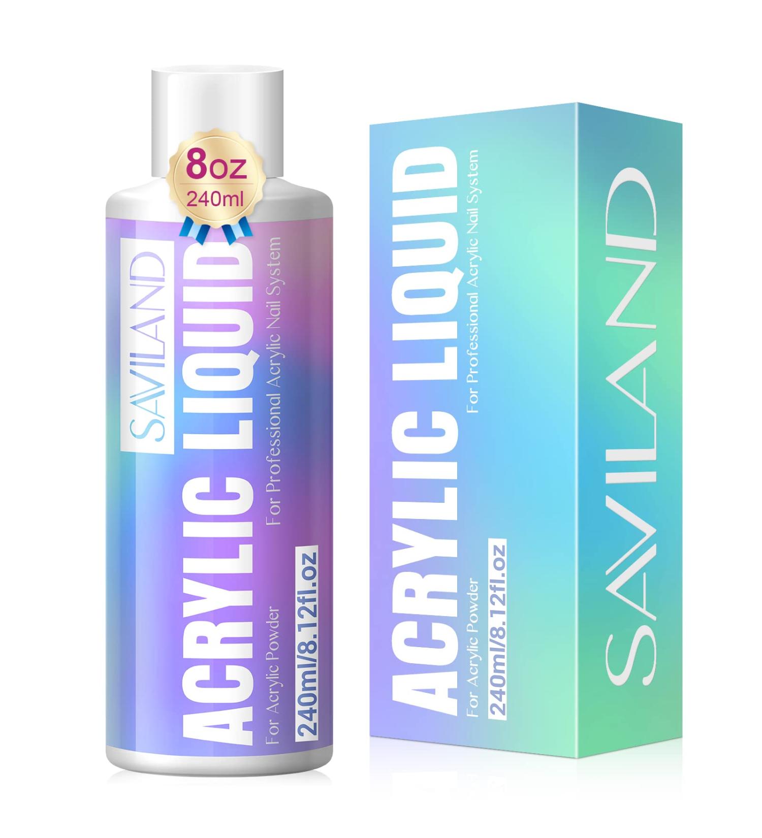 Saviland 8.12OZ Monomer Acrylic Nail Liquid Professional Non-Yellowing Acrylic for Nail Extensions & DIY French Nails - Buy Online on GoSupps.com