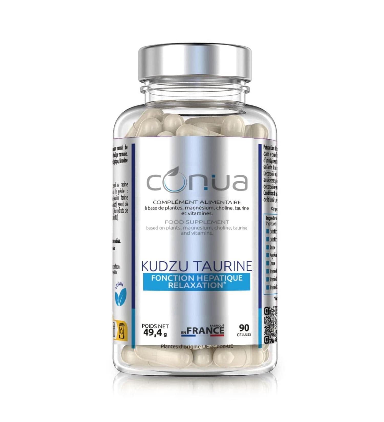 Kudzu Valerian Taurine Conua | HEPATIC RELAXATION FUNCTION* | Choline Magnesium Vitamins B1 B6 and B12 | No Additives | Standardized in ISOFLAVONES | Powerful Antioxidant | Vegan - Buy Online on GoSupps.com