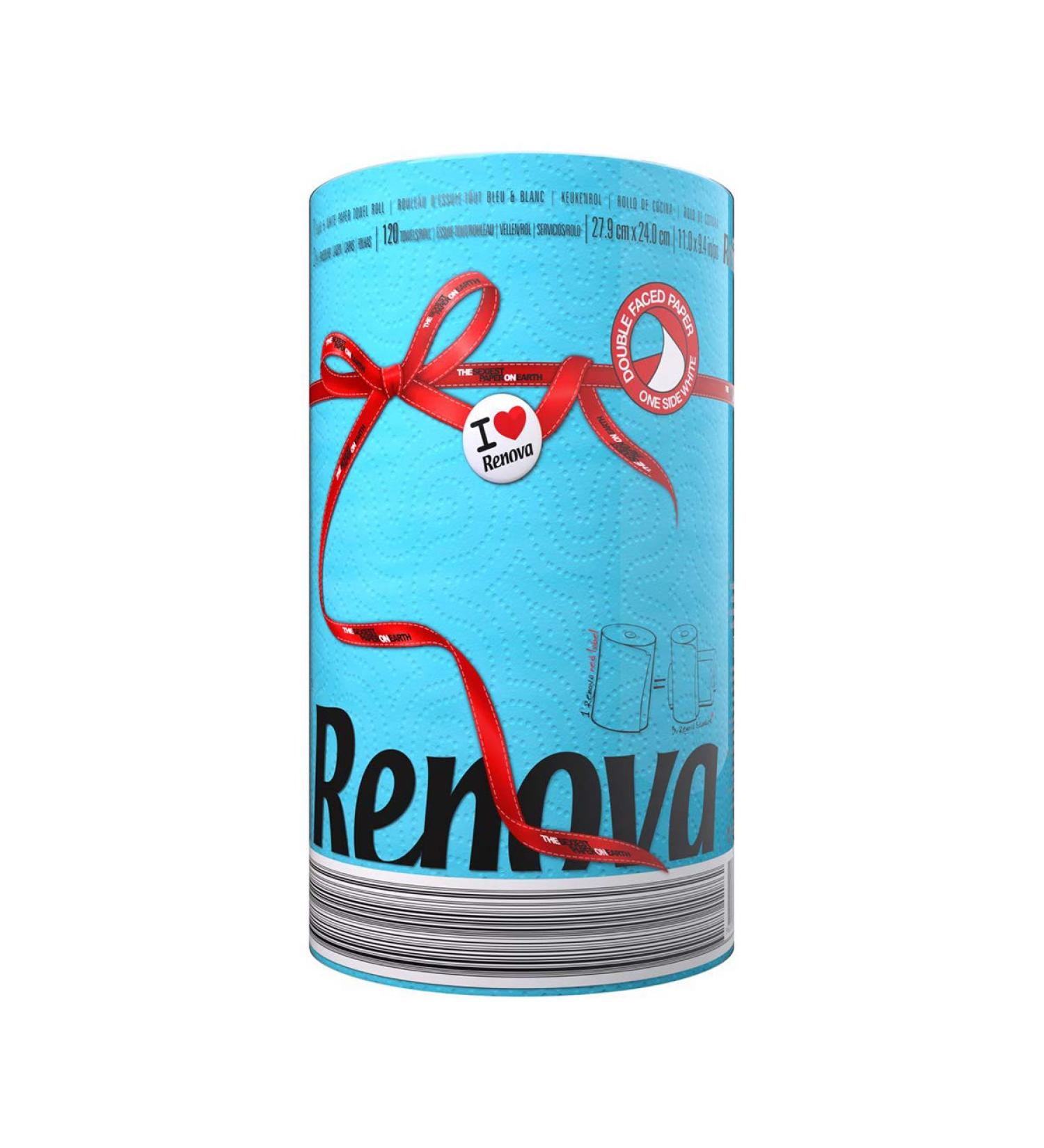 Renova BLUE Paper Towel - Premium Red Label Kitchen Paper Roll (1 Piece) - Ideal for Everyday Use - Buy Online on GoSupps.com