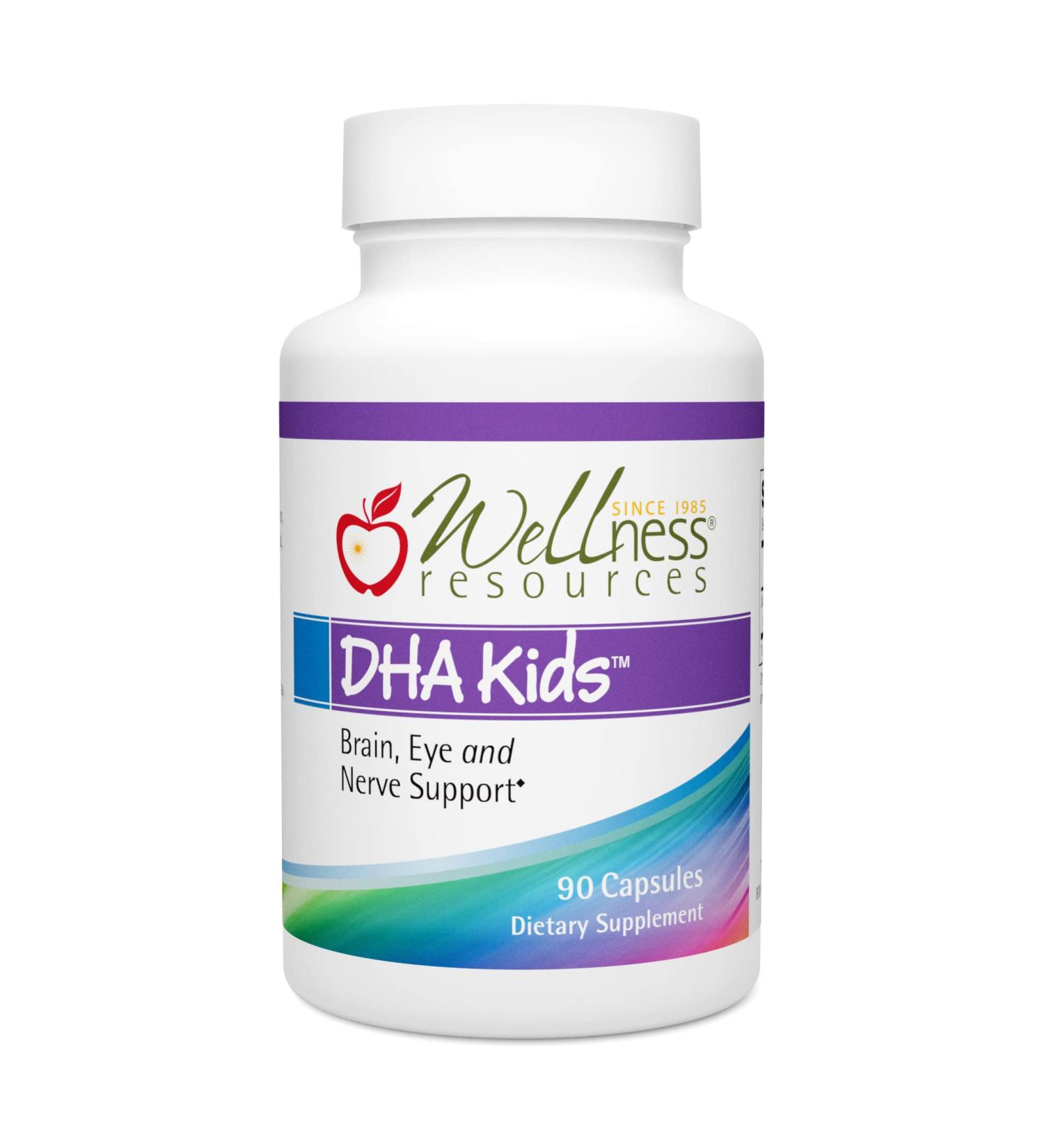 Wellness Resources DHA Kids - Sugar Free Omega 3 for Children - Mercury-Free Fish Oil - Brain Health Supplement & Immunity Supplement - Eye and Nerve Support - 90 Softgel Capsules Omega 3 - Buy Online on GoSupps.com