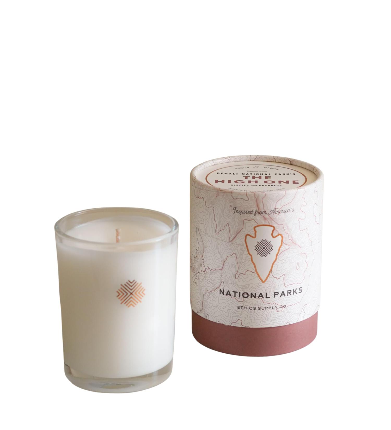 Ethics Supply Co. The High One Candle - 11 oz Balsam Fir White Pine & Spruce | Essential Oil Infused | 60 Hour Burn Time | International Shipping Available - Buy Online on GoSupps.com