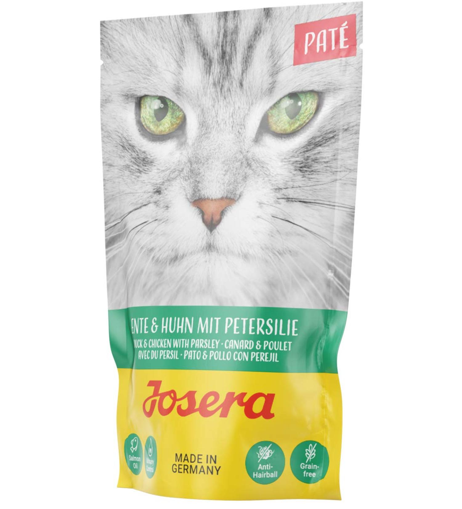 Josera Pat Duck & Chicken with Parsley - Cereal-Free Cat Food (16 x 85g) | Super Premium Wet Food with Salmon Oil for Adult Cats - Buy Online on GoSupps.com