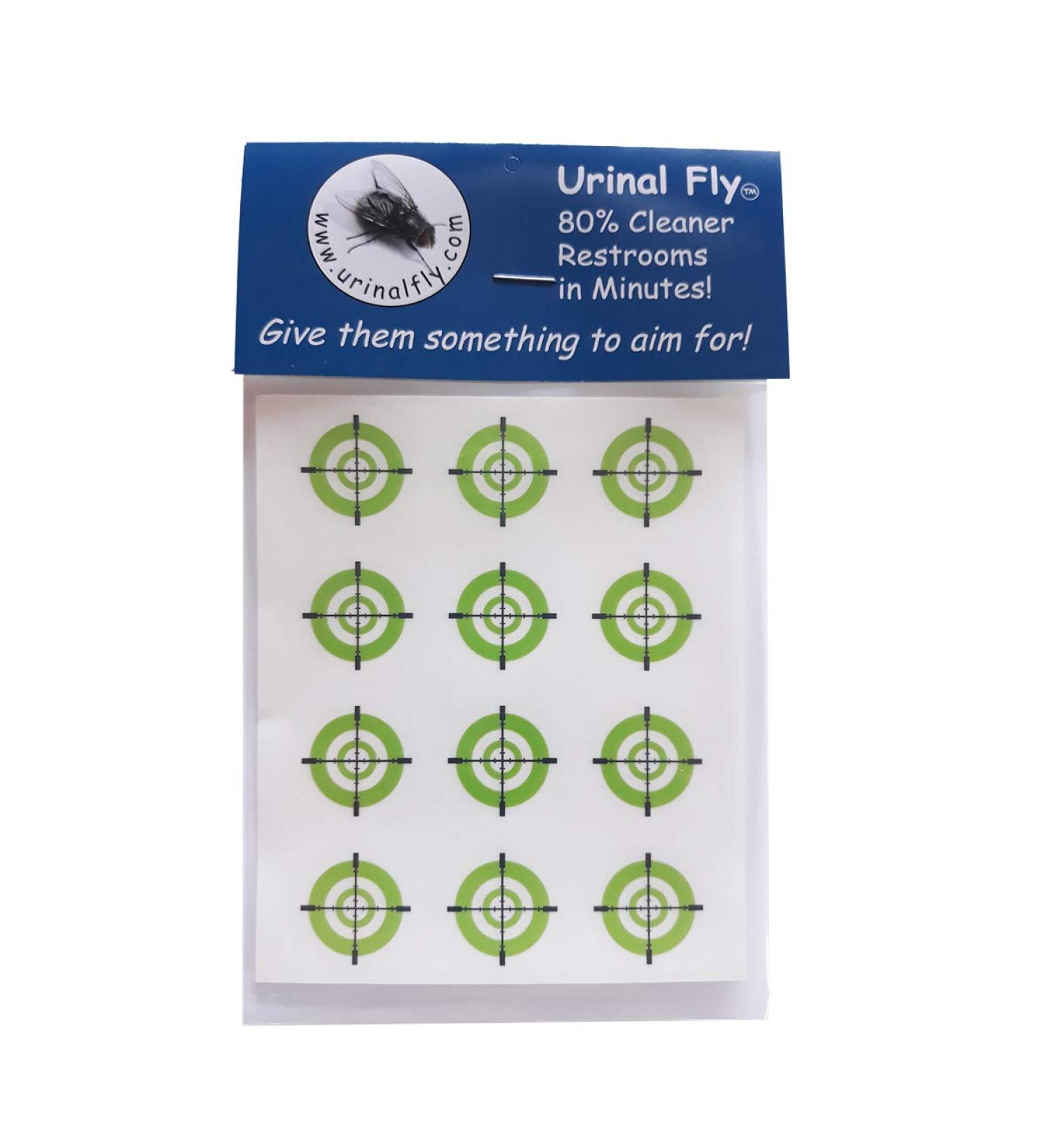 Urinal Fly Toilet Stickers 12 Pack Lime Green - Target 80% Cleaner Bathrooms Fast! - Buy Online on GoSupps.com