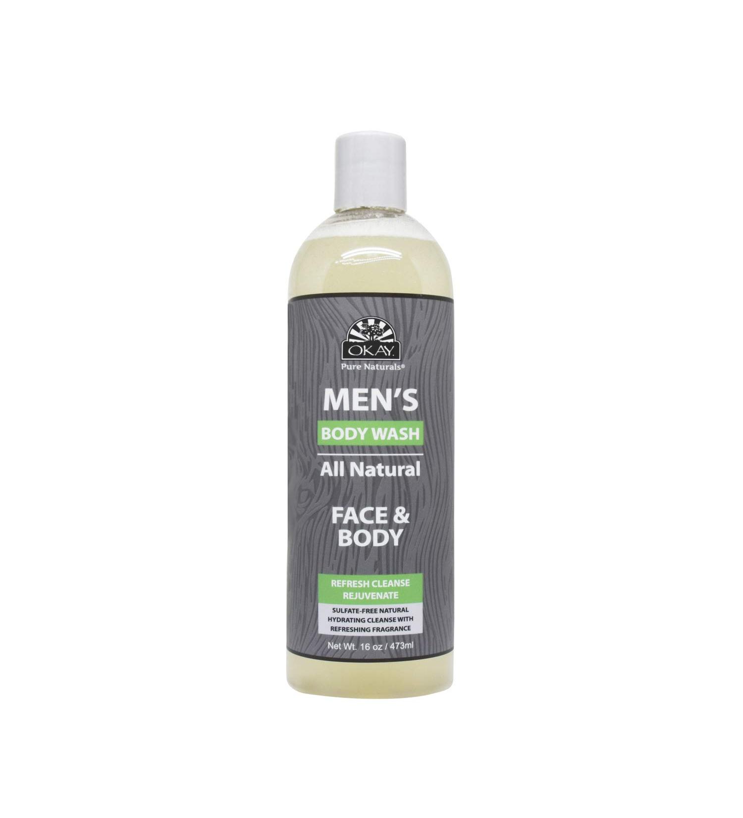 OKAY Men All Natural Body and Face Wash 16 oz