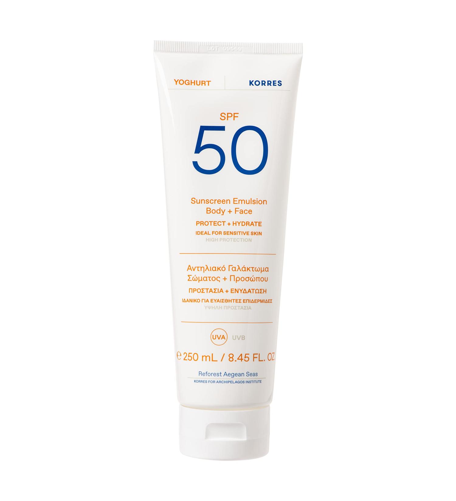 Correx Yoghurt Sunscreen SPF 50 for Body & Face | Moisturizing & Quick Absorbing | Family Size 250ml | Sensitive Skin Suitable - Buy Online on GoSupps.com