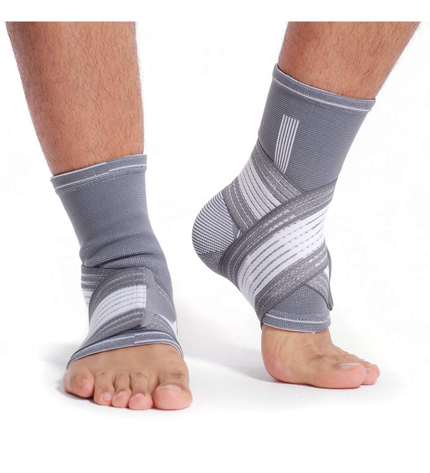 Neotech Care Ankle Brace Support - Adjustable Compression Strap - Grey - Size M 1 Pair - Buy Online on GoSupps.com