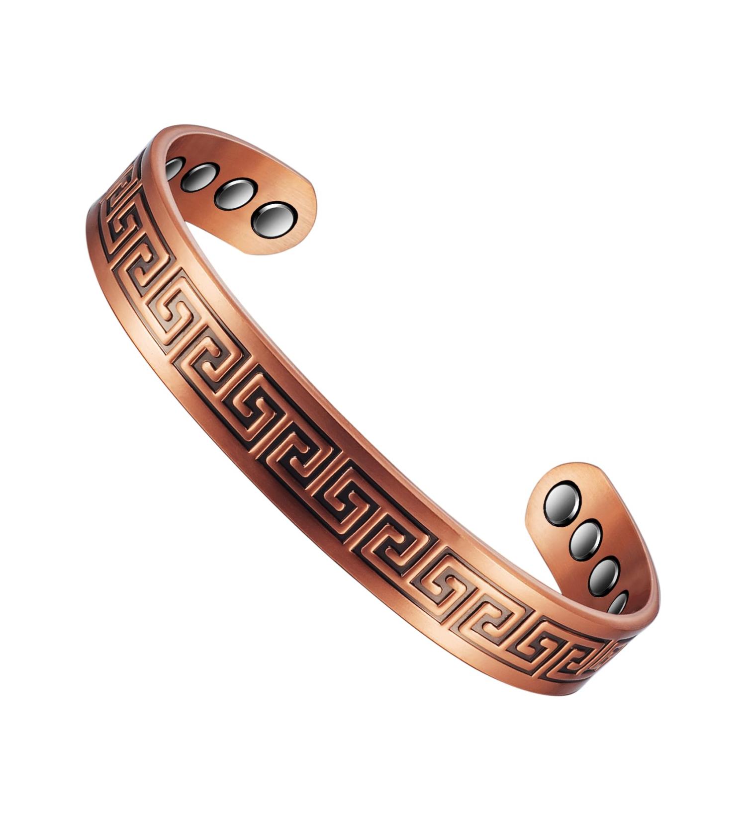 Pure Copper Magnetic Therapy Bracelet for Men - Relieve Arthritis & Carpal Tunnel Pain - Buy Online on GoSupps.com
