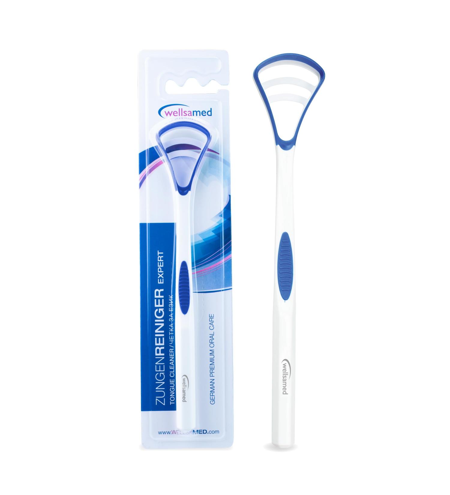 Wellsamed Expert Tongue Cleaner - 1 Piece Blue | Fight Tongue Coating & Halitosis Effectively - International Shipping Available - Buy Online on GoSupps.com