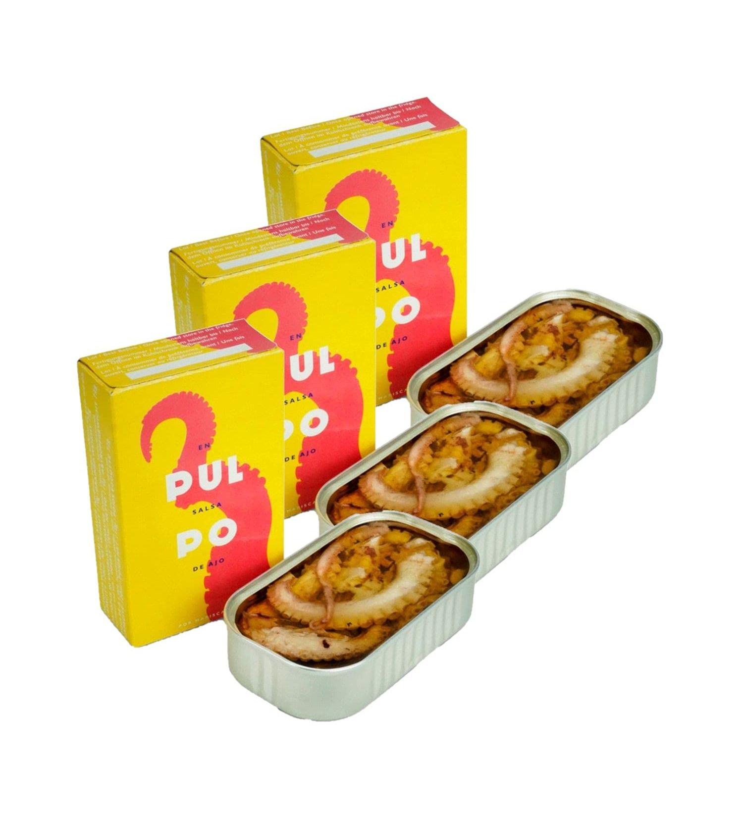 Lot 3x Octopus with garlic - box 110g