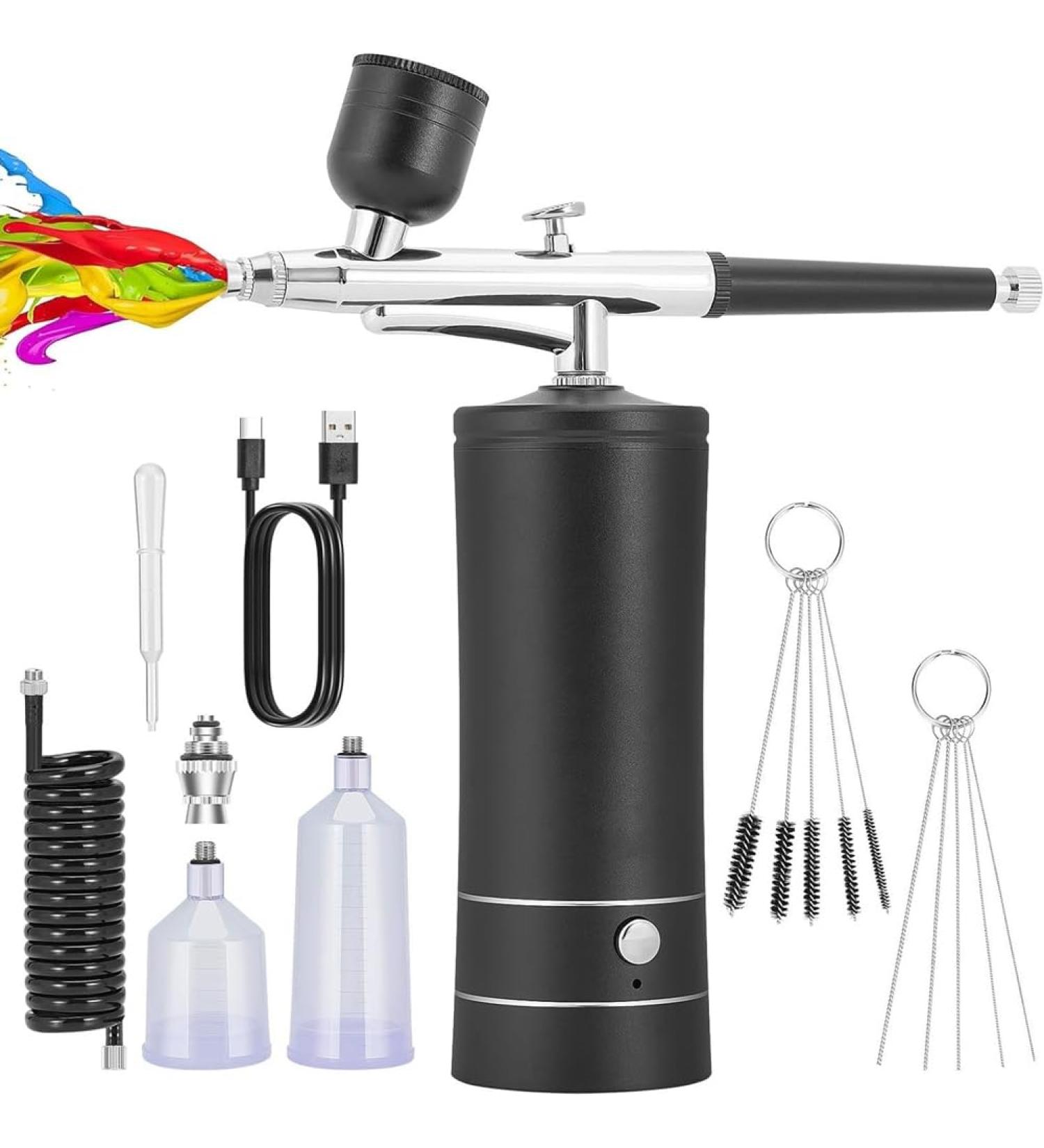 piuryue Cordless Rechargeable Compressor Airbrush Set Portable Airbrush Automatically Handles Model Painting Nails Makeup B - Buy Online on GoSupps.com