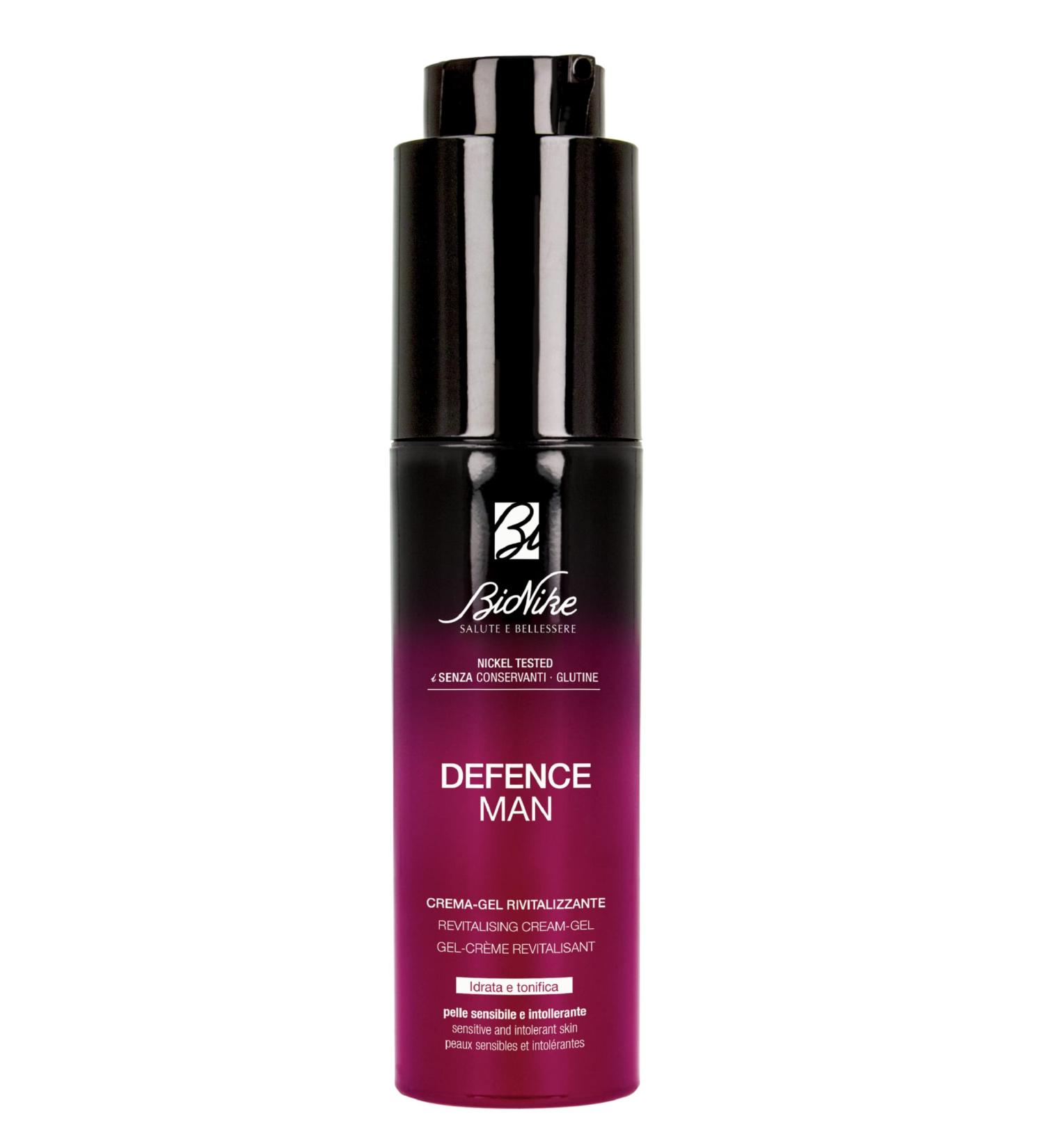 Bionike Defence Man Energise Gel Revitalising Cream for Humans Invigorating and Antioxidant Effect Moisturises and Protection for Instant Skin Freshness 50 ml