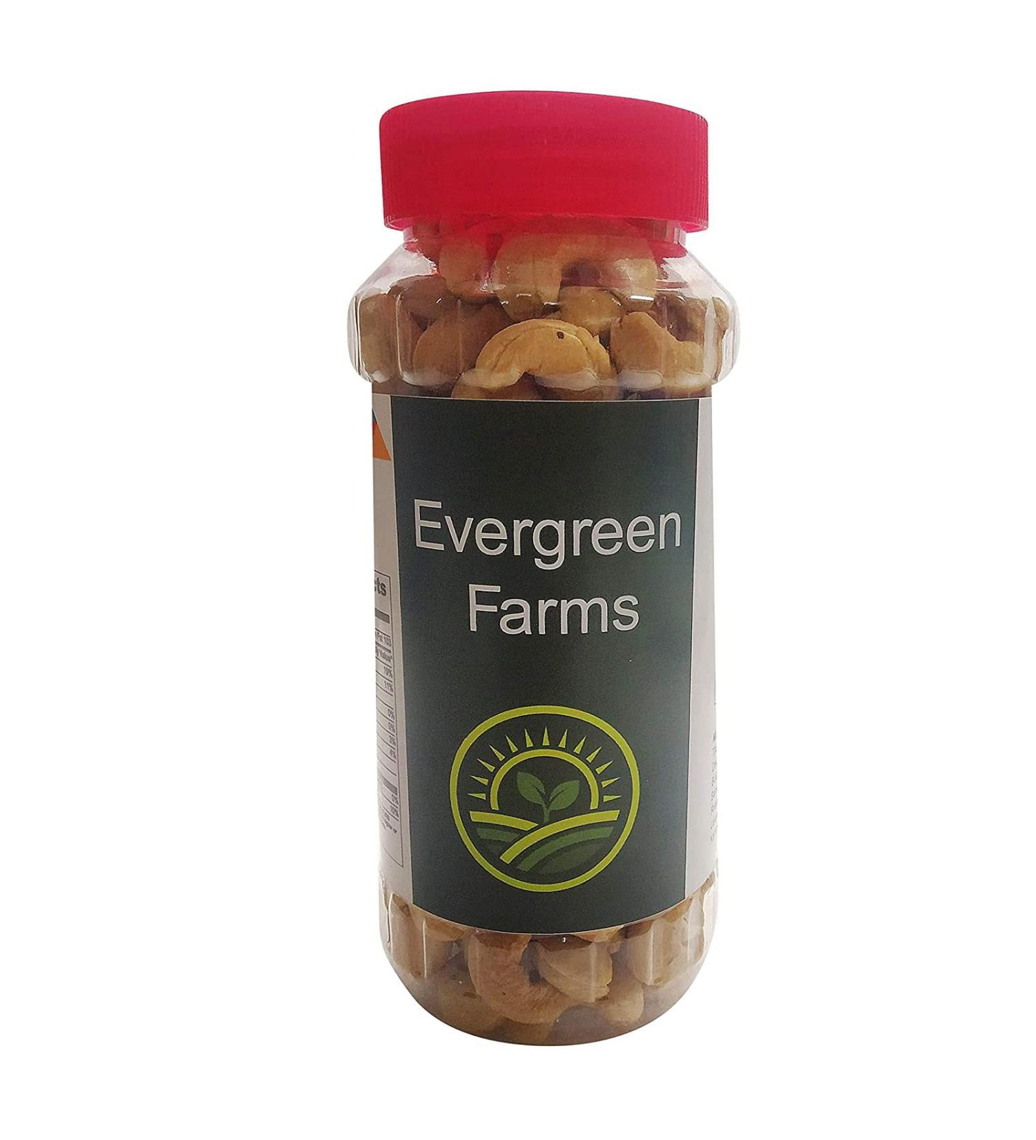Evergreen Farms Fresh Roasted Light Brown Whole Cashews Cashew Nut (Kaju) in Pet 250 Grams