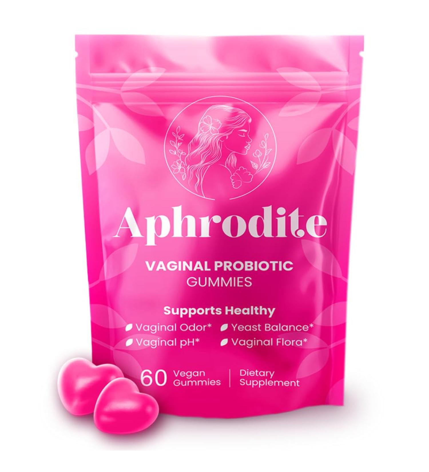 APHRODITE Women s Probiotic Gummies | Vegan & Gluten-Free with Cranberry Pineapple Slippery Elm Chlorophyll & XOS Prebiotics | 60 Gummies - Buy Online on GoSupps.com