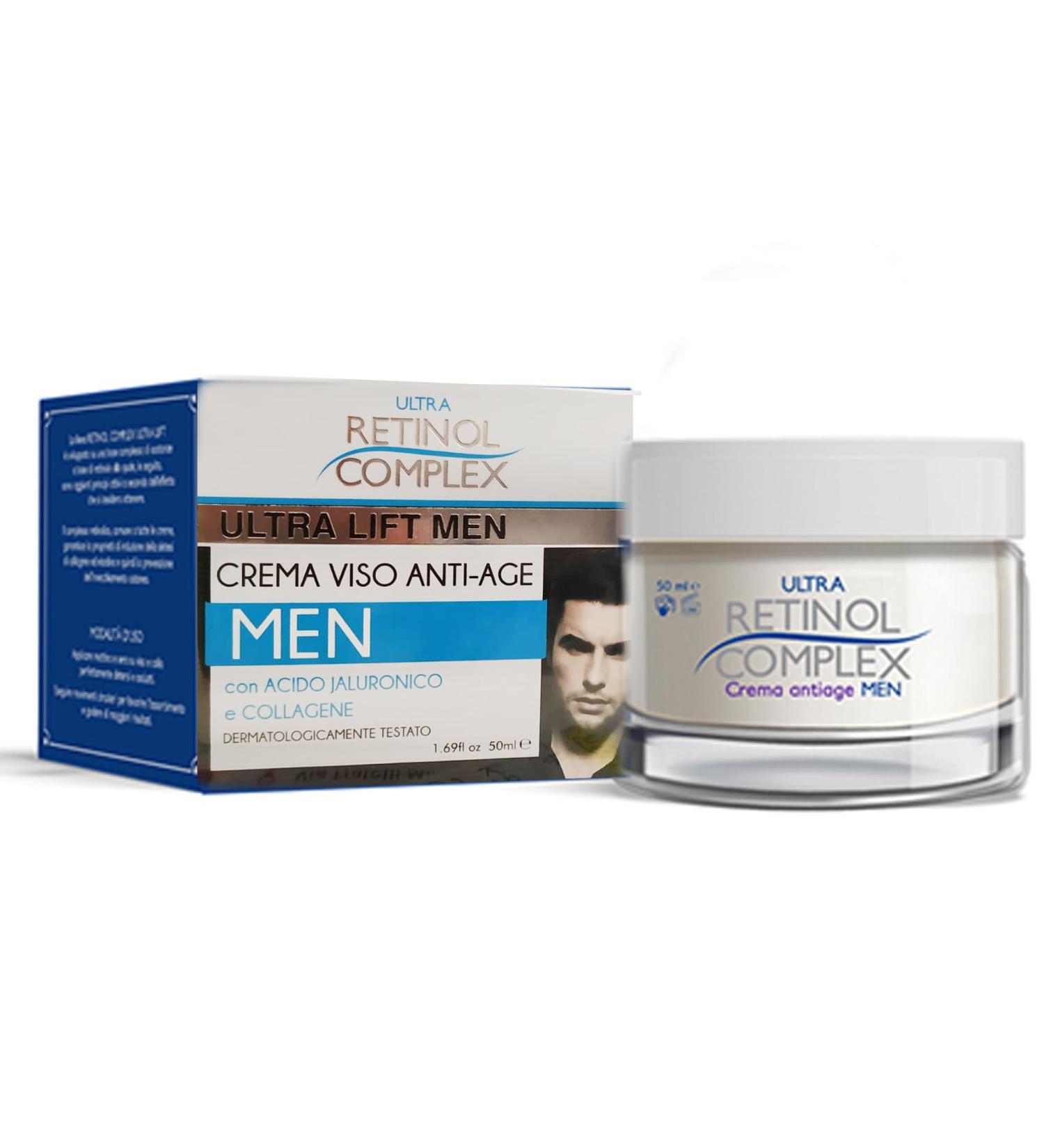  ULTRA RETINOL COMPLEX RETINOL COMPLEX VISO Anti-Ageing Cream for Men 50 ml Jauronic Acid and Collagen - Buy Online on GoSupps.com