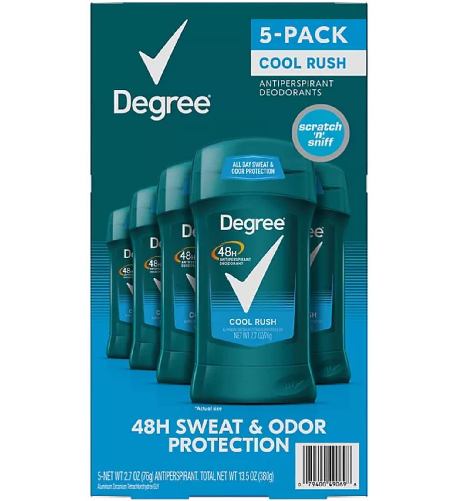 Degree Men Dry Protection Antiperspirant Cool Rush 2.7 oz (5 Pack) - Long-lasting Odor & Sweat Control - Buy Internationally - Buy Online on GoSupps.com