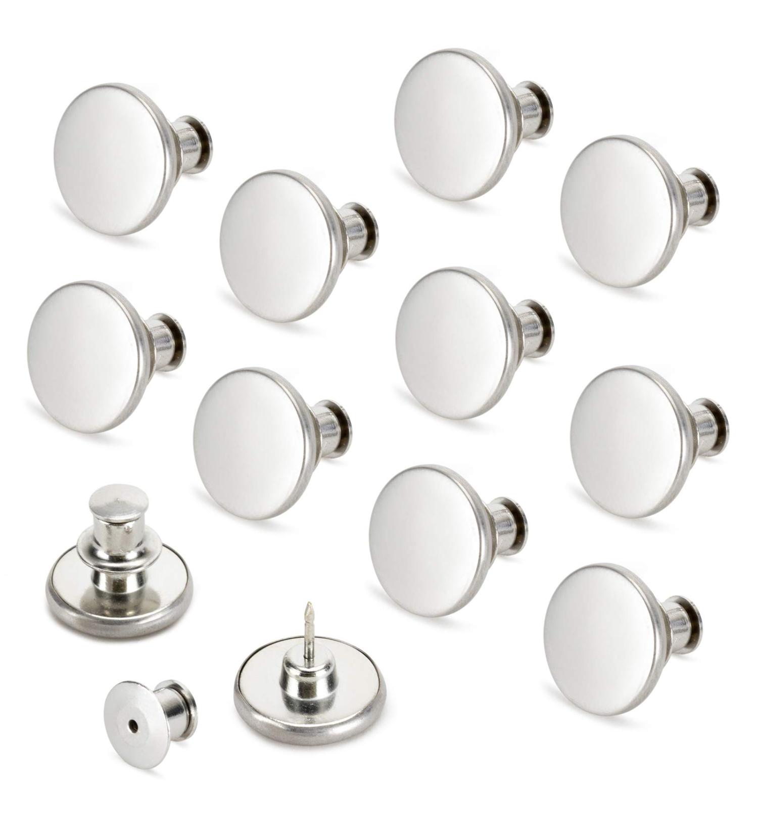 12 Sets Jean Buttons Pins No Sew Instant 17mm Replacement Button Adjustable Pants Kit - Matt Silver - Buy Online on GoSupps.com