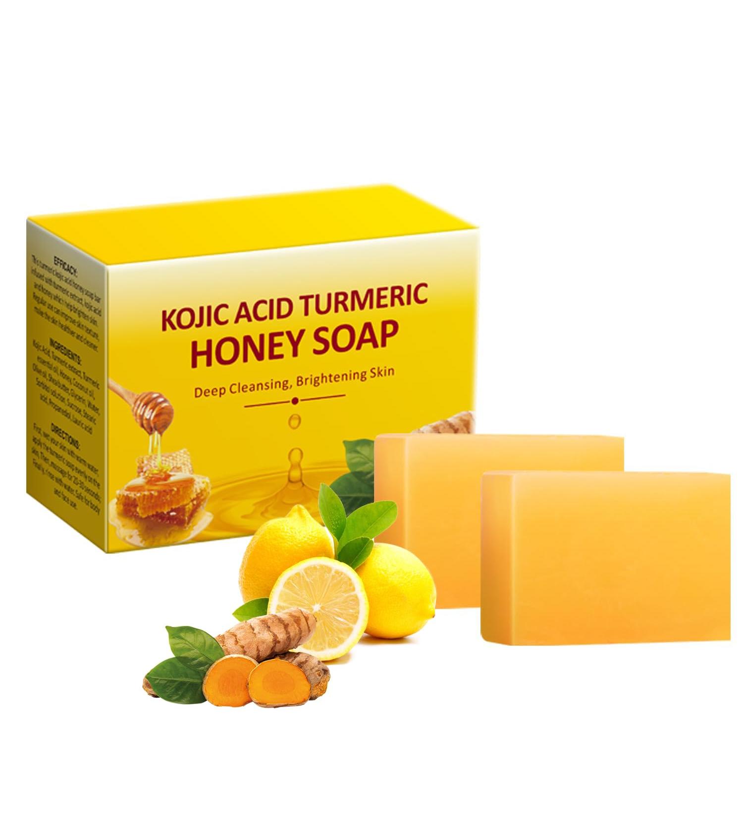 IREV Koji Acid Soap & Honey Turmeric Soap for Dark Spots | Acne Face Wash & Deep Cleansing Soap | Gentle Turmeric Bath Bars - 200g - Buy Online on GoSupps.com