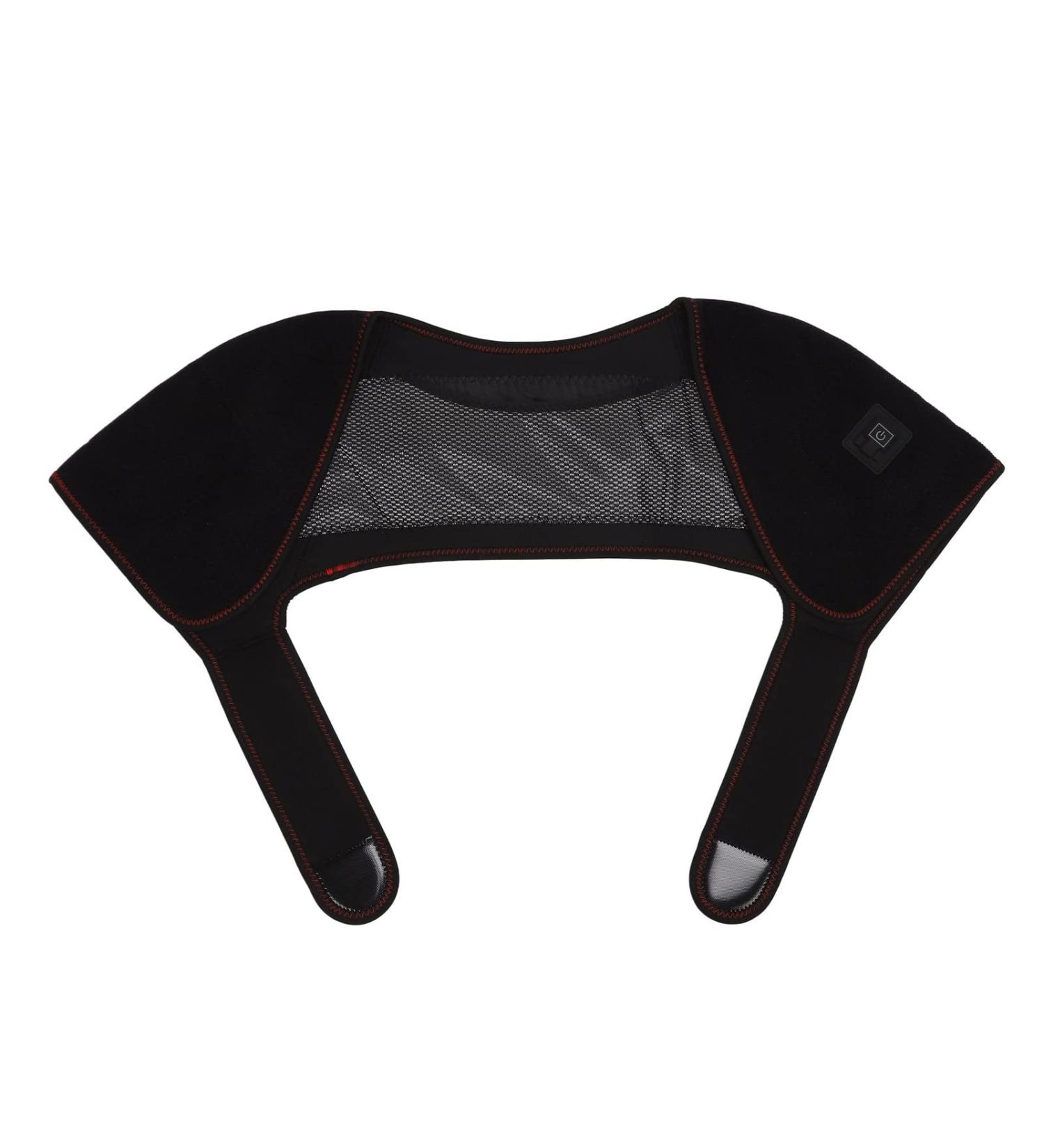 Heated Shoulder Bandage - Pain Relief & Muscle Relaxation | USB Portable Neck & Upper Back Hot Compress with 3-Speed Heat - Buy Online on GoSupps.com