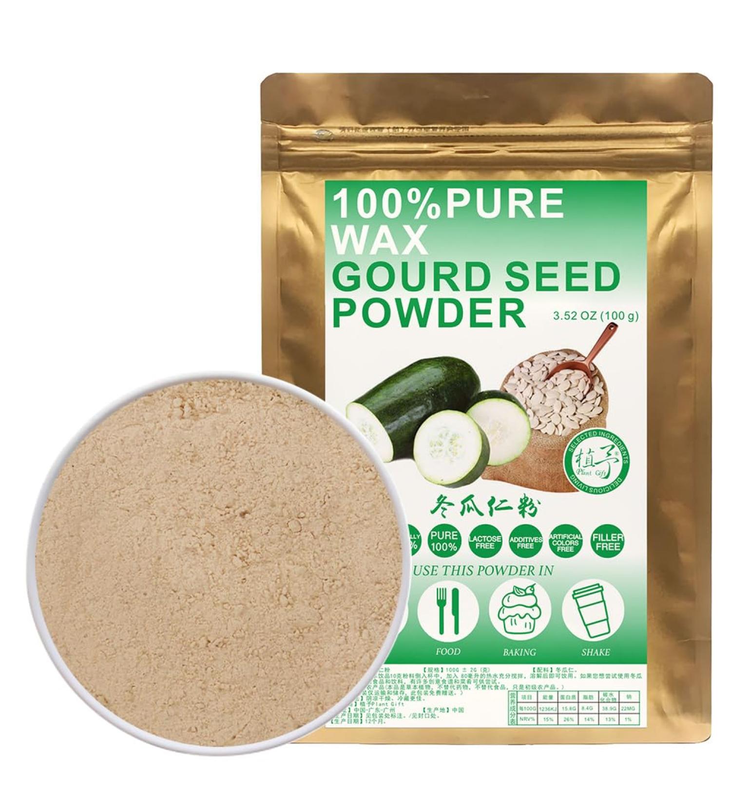 100% Pure Wax Gourd Seed Powder 100g/3.52oz farine de graines de courge d'hiver naturelle | poudre de courge d'hiver pour smoothies shakes - Buy Online on GoSupps.com
