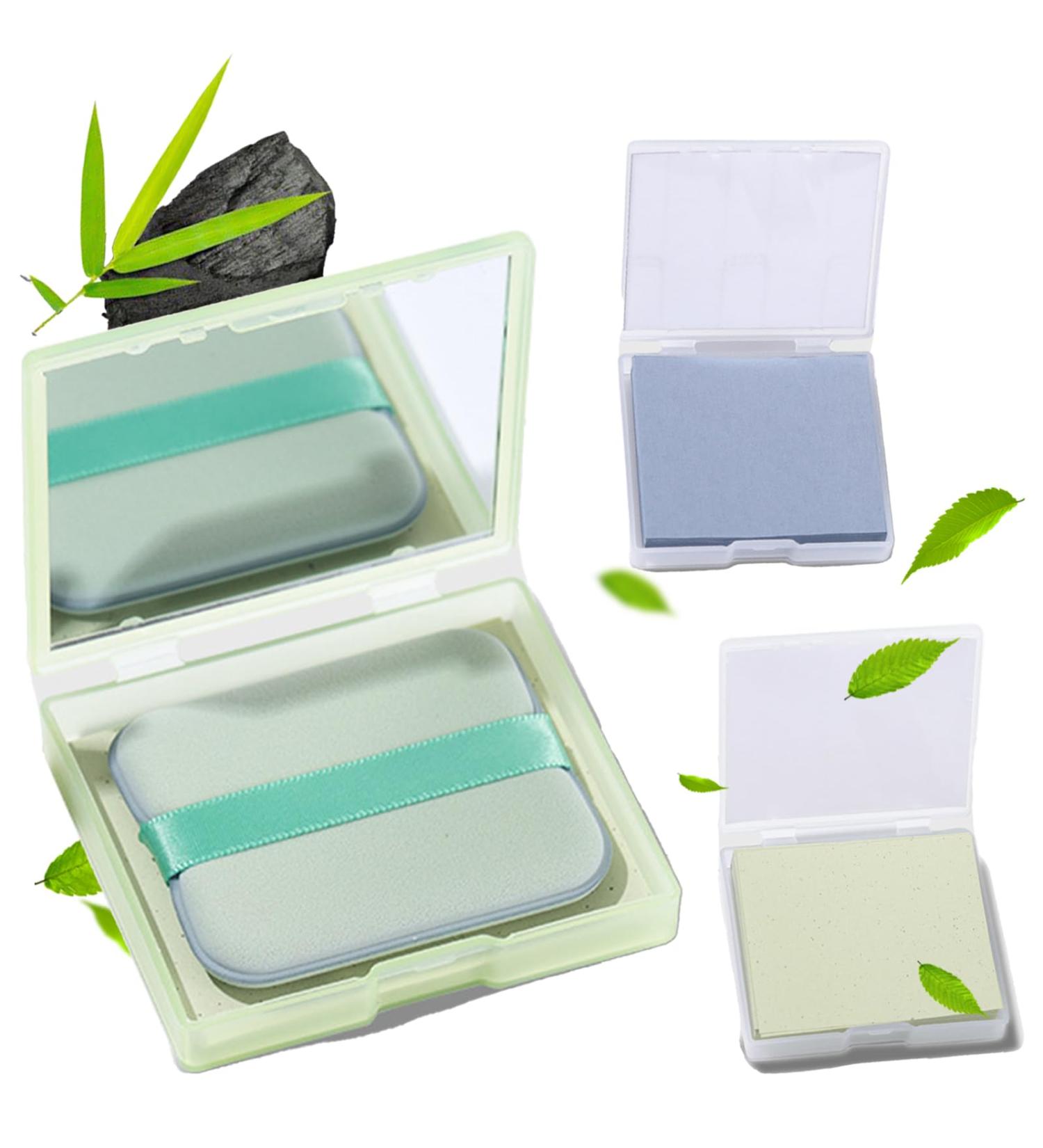 Blotting Paper for Oily Skin - Natural Blotting Paper - Easy use for Perfect Oily Skin Control - Made from Green Tea Extracts+Compact Mirror+Powder Puff - 300 Oil Absorbing Sheets for Face - Buy Online on GoSupps.com