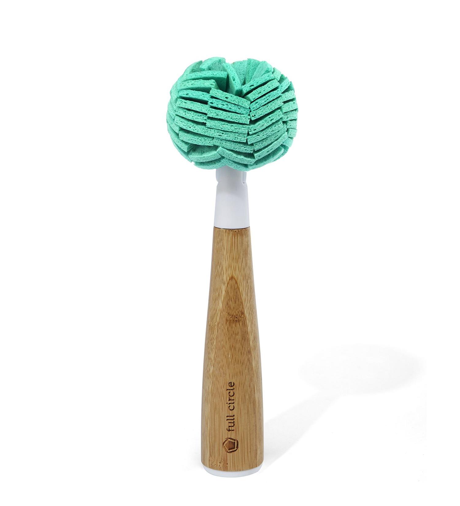 Full Circle Crystal Clear 2.0 Bamboo Handle Glassware Cleaning Sponge - Eco-Friendly & Replaceable - Buy Online on GoSupps.com