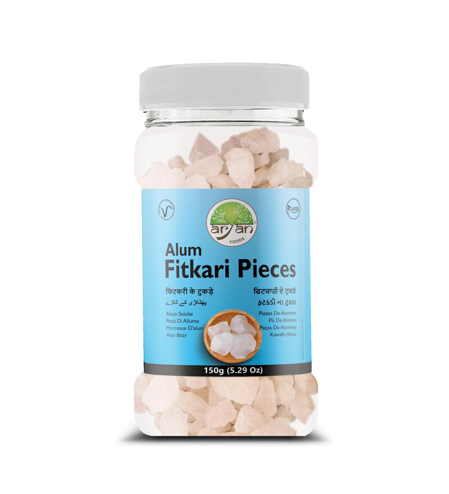 Aryan Alum Pieces Fitkari Pieces Potassium Sulphate 100% Natural & Pure No added chemicals or colors- 150gm Alum Pieces 150gm - Buy Online on GoSupps.com