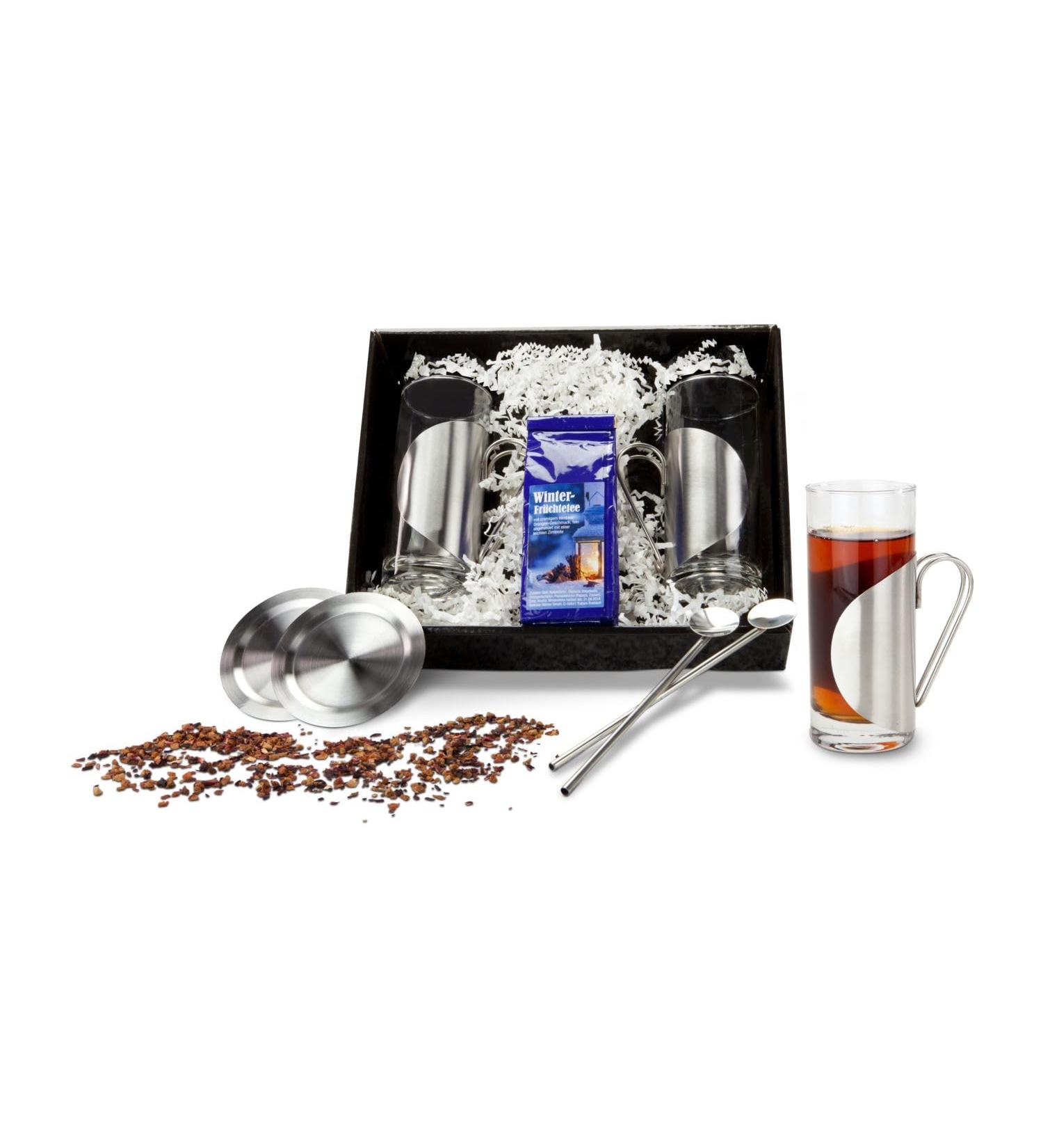 Romans Gift Set: Winter Fruit Tea Collection - 7-Piece with Brass Teas Coasters & Spoons in Decorative Box - Buy Online on GoSupps.com