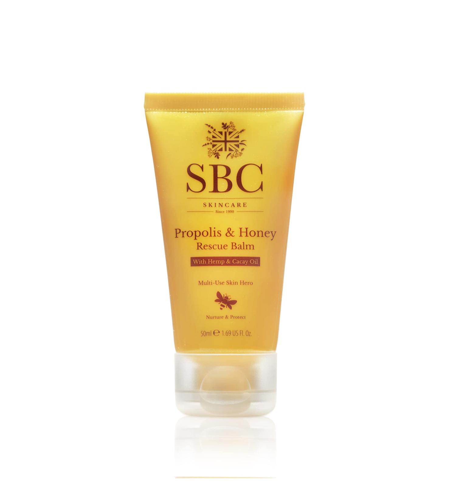 SBC Skincare Propolis & Honey Rescue Balm - 50ml | Versatile And Soothing Balm | Multi-Purpose Rapid Relief Balm