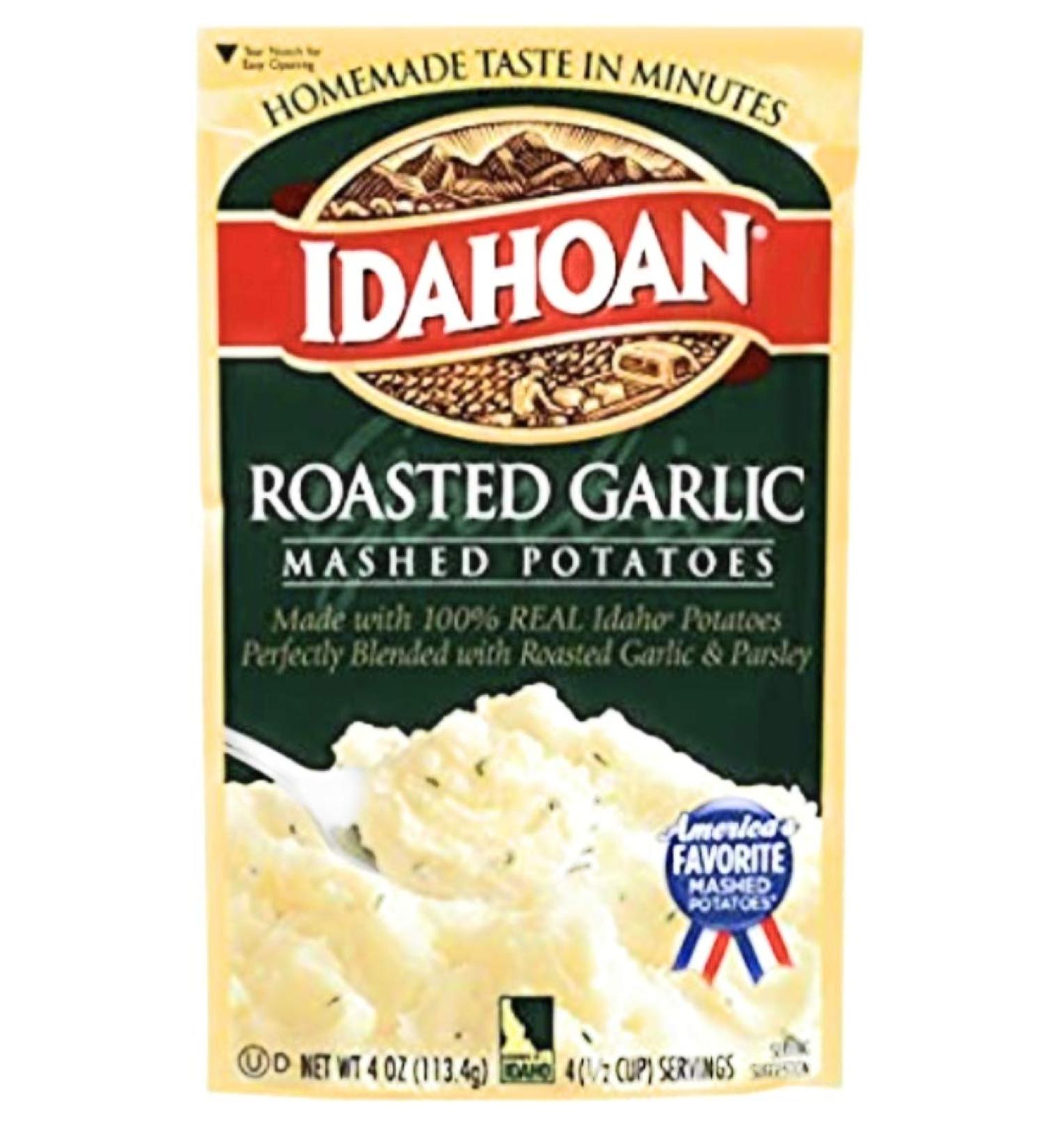 Idahoan Roasted Garlic Mashed Potato (Pack of 3) 4 oz Bags